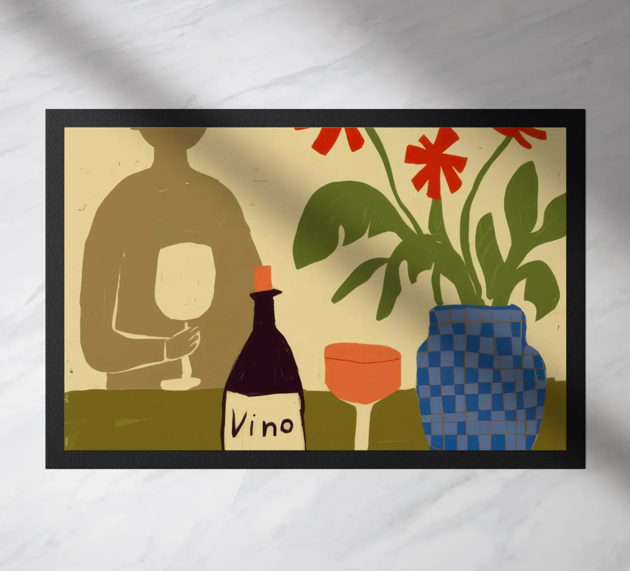 Vino e flora distorti zerbino da Mossy Pigment