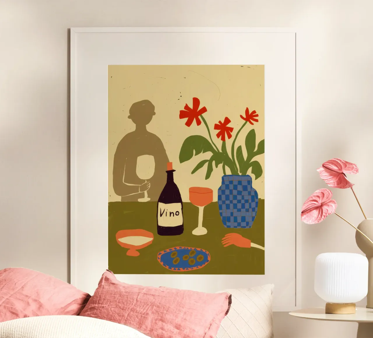Vino e flora distorti poster da Mossy Pigment