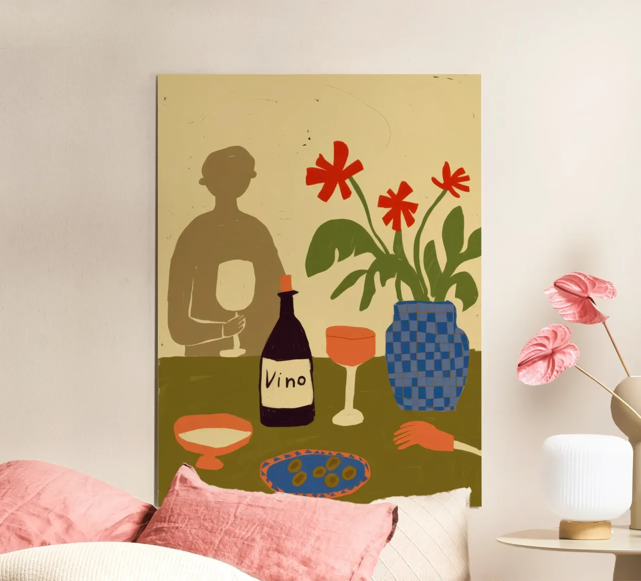 Vino e flora distorti poster da Mossy Pigment