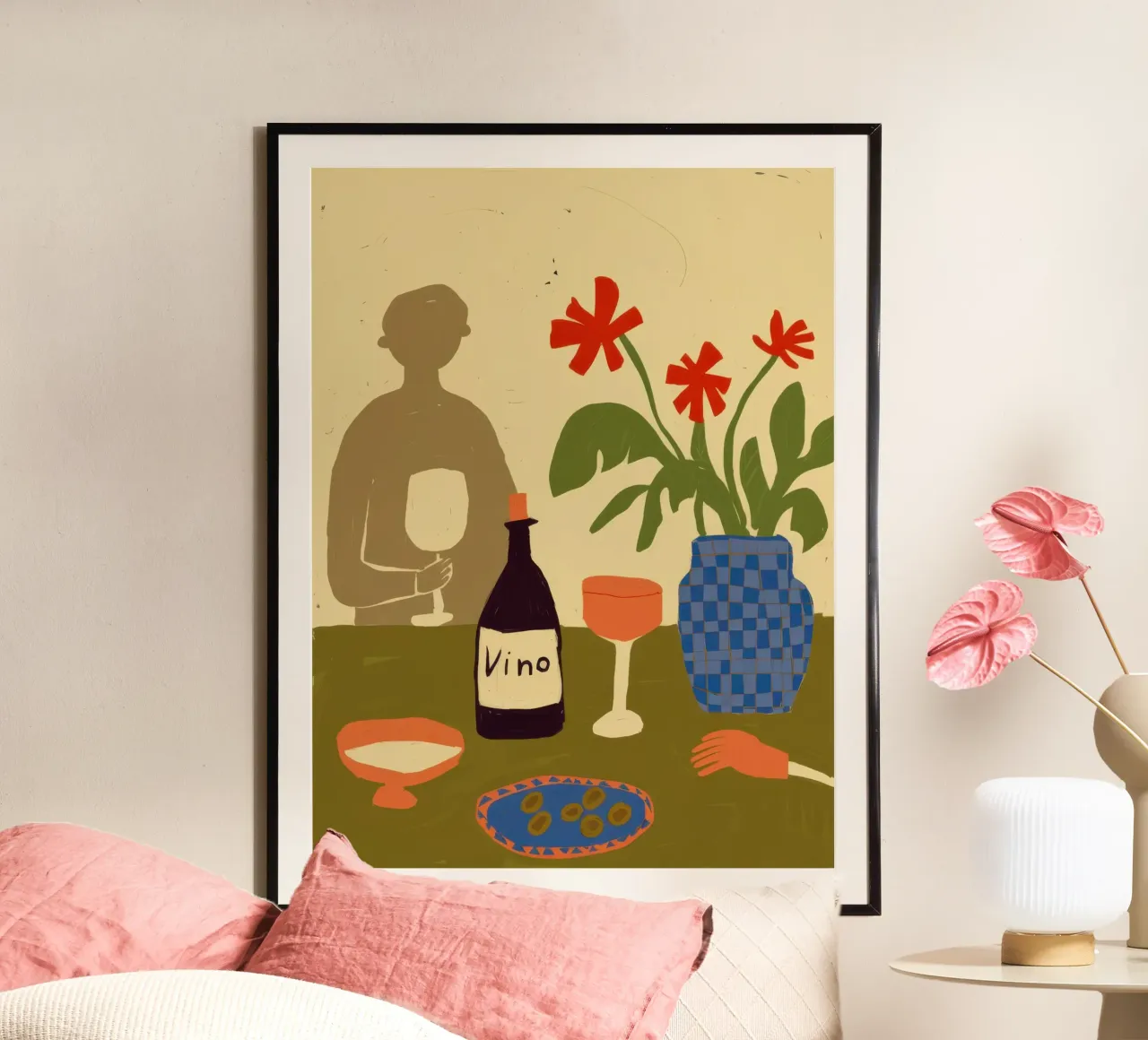 Vino e flora distorti poster da Mossy Pigment