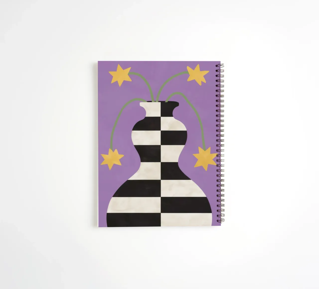 Celestial Checkered Vase spiral notebook by Mossy Pigment