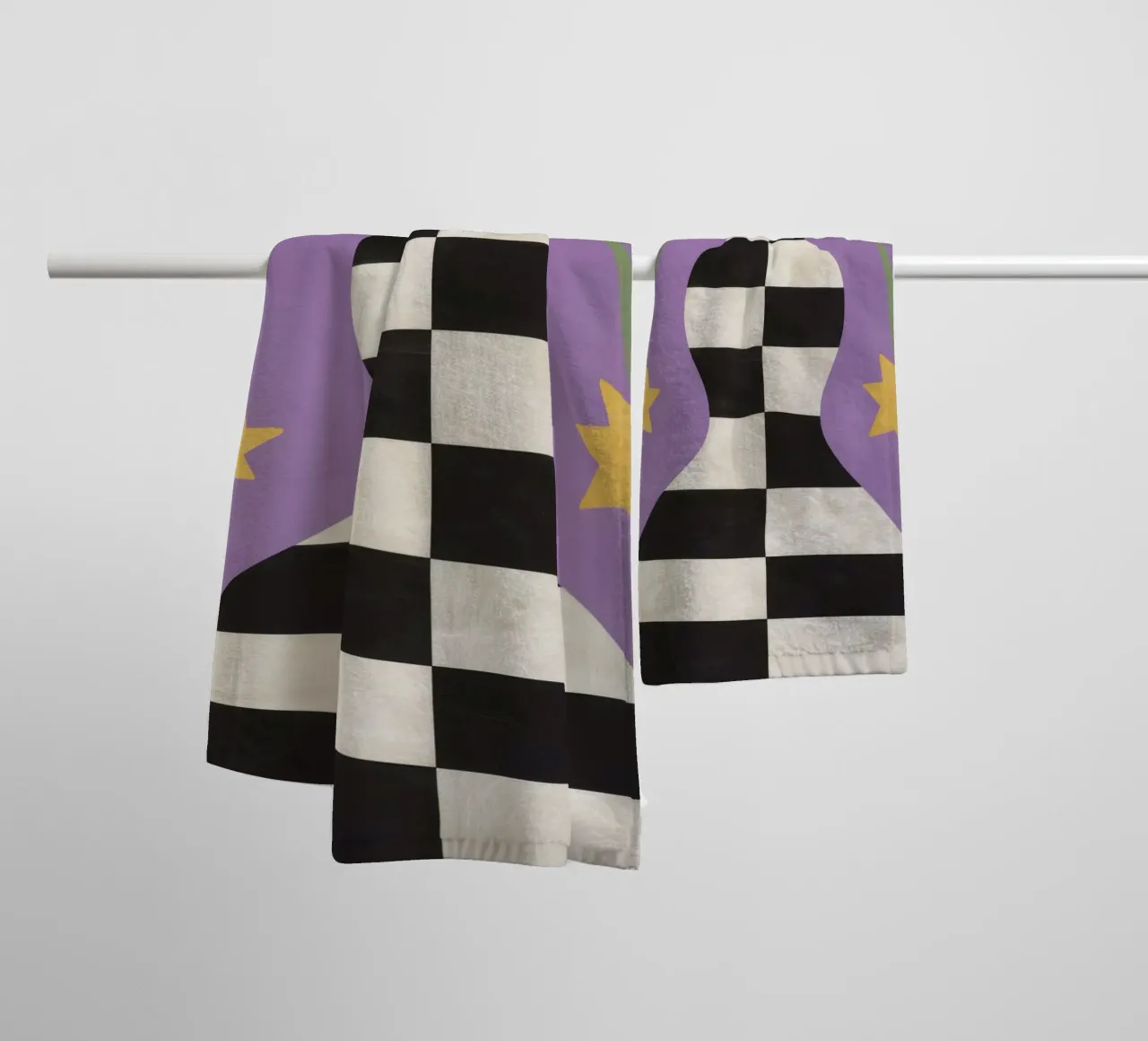 Celestial Checkered Vase towel by Mossy Pigment