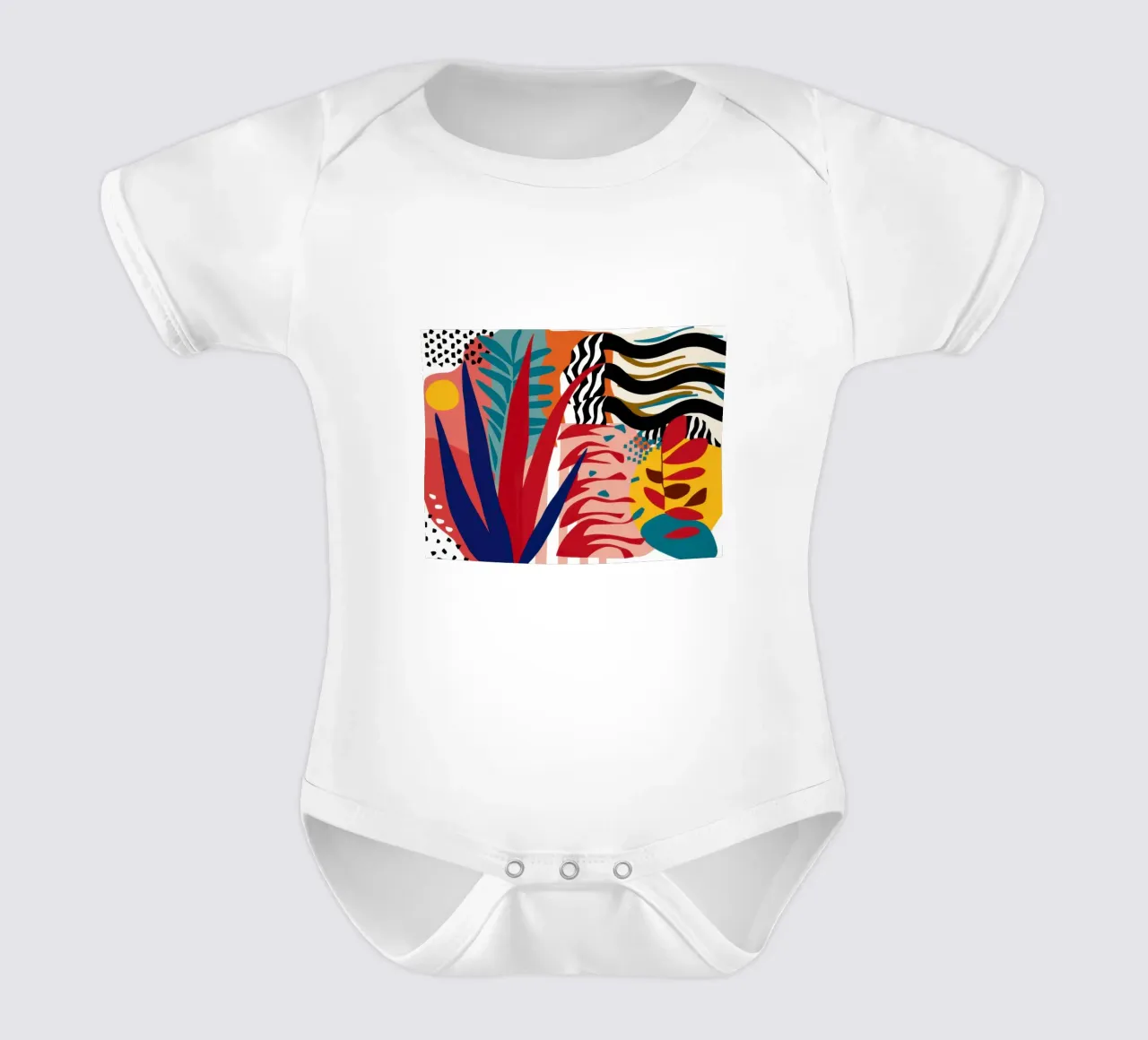 Astrazione di foglie primordiali body neonato maniche corte da Arcane Lines