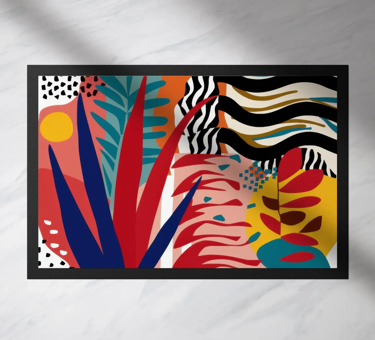 Primal Leaf Abstraction doormat by Arcane Lines