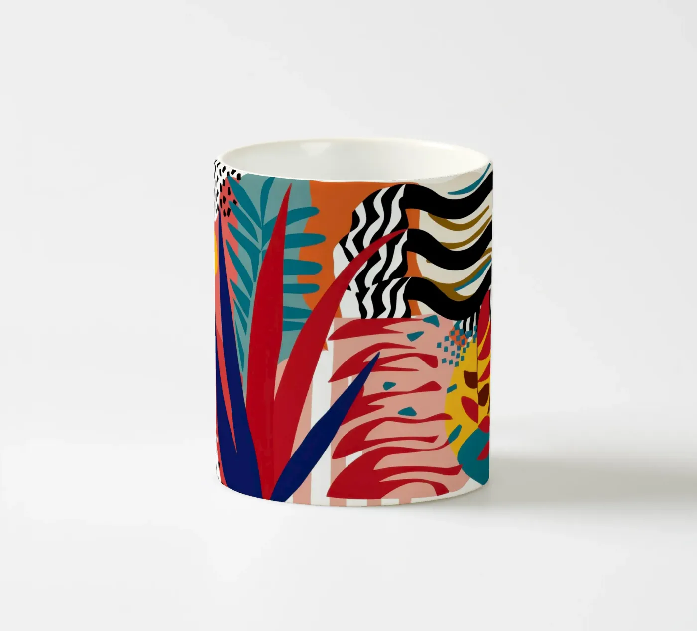 Primal Leaf Abstraction ceramic mug by Arcane Lines