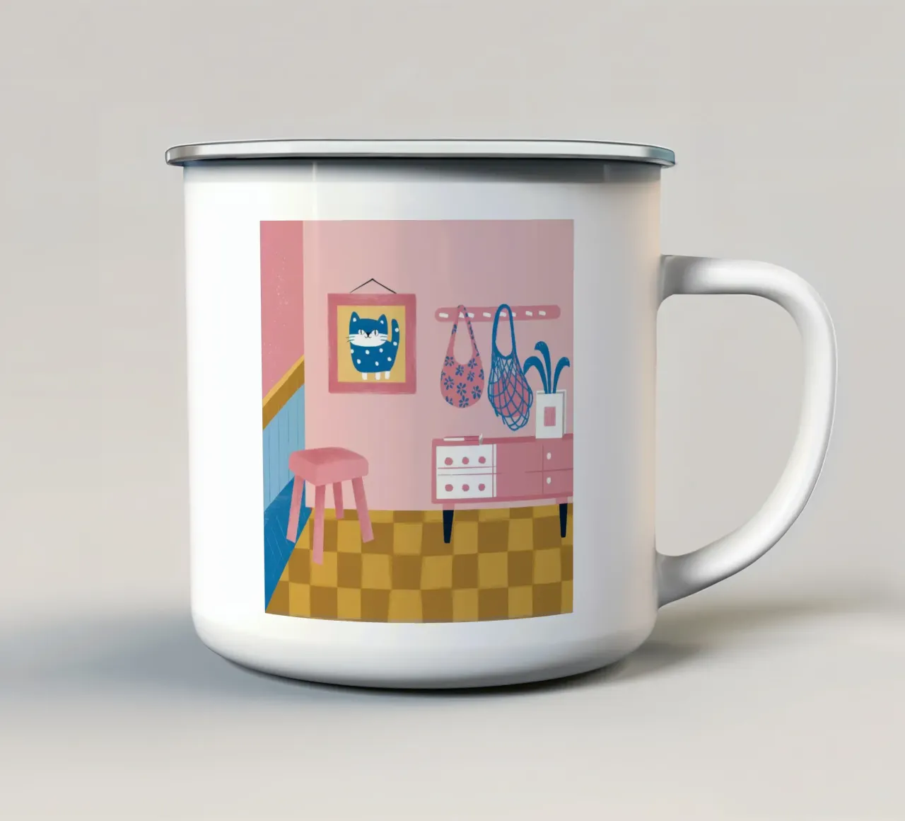 Angolo a scacchiera eccentrico tazza in smalto da Hollow Years