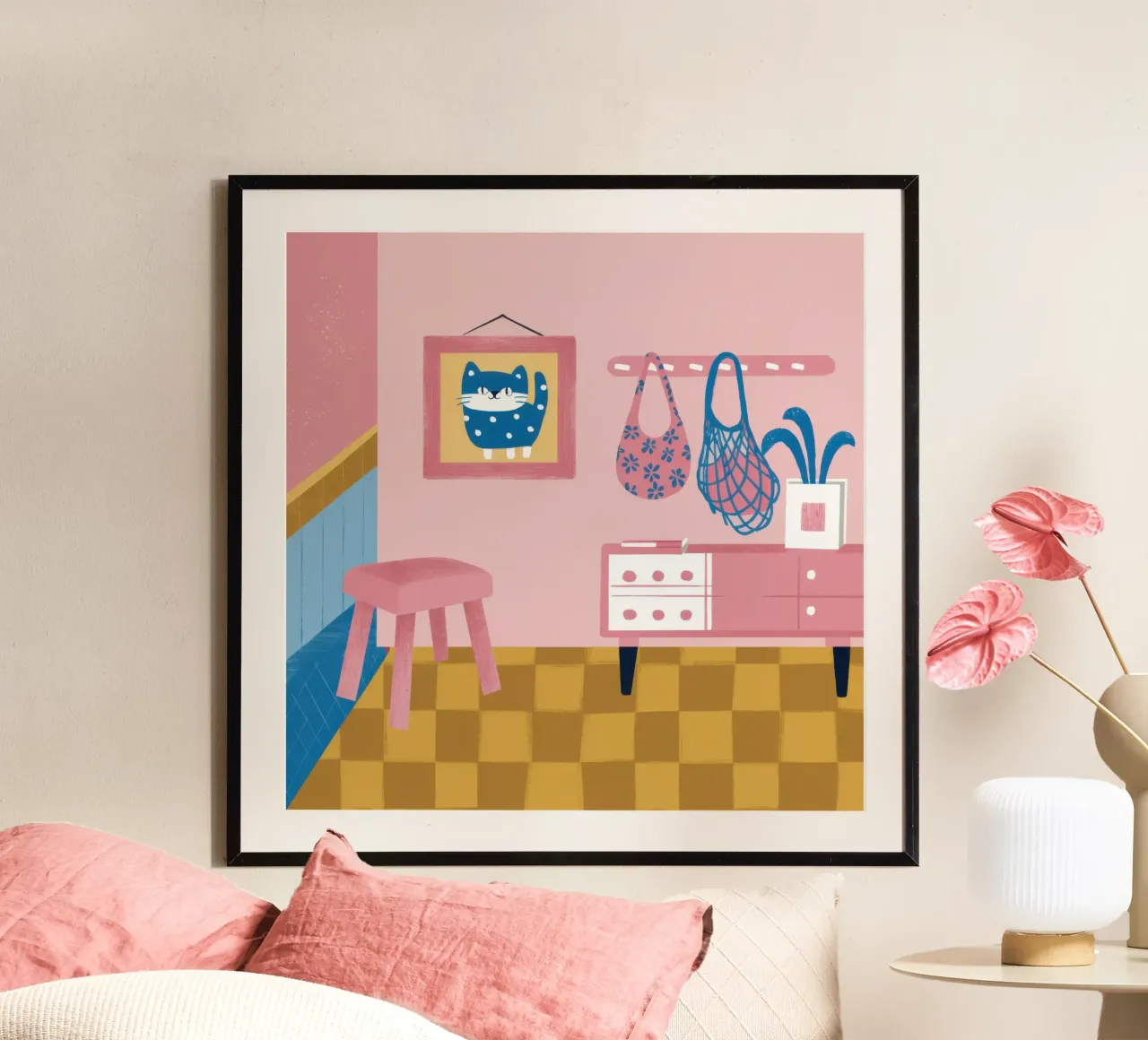 Quirky Checkerboard Corner poster de Hollow Years