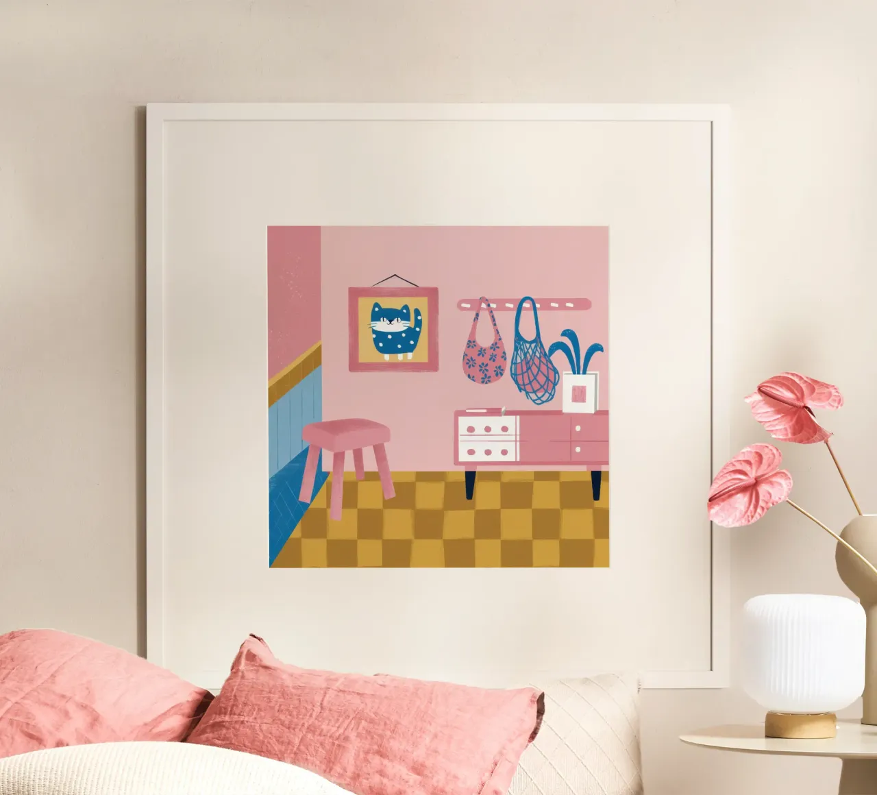 Quirky Checkerboard Corner poster de Hollow Years