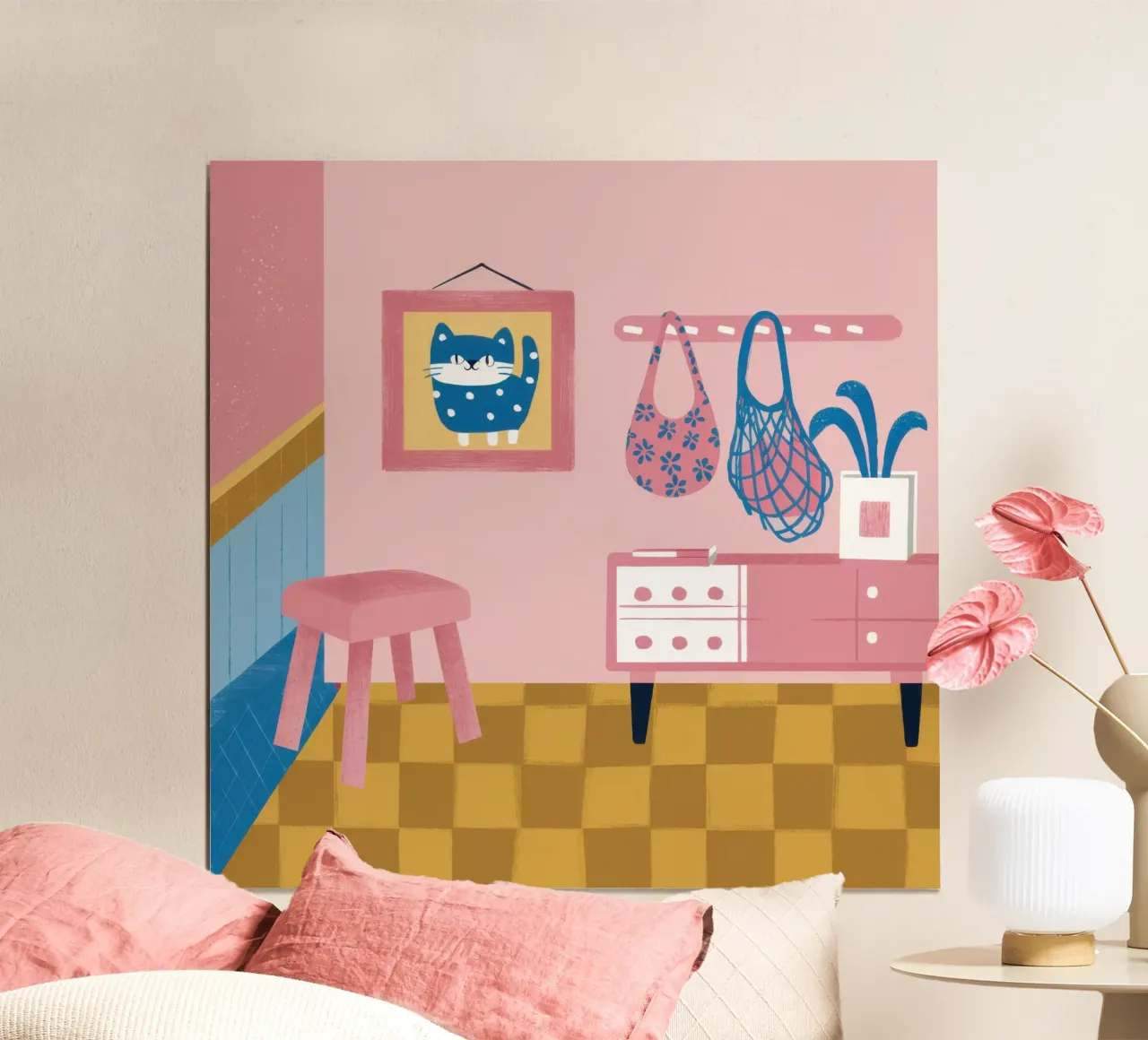 Quirky Checkerboard Corner poster de Hollow Years