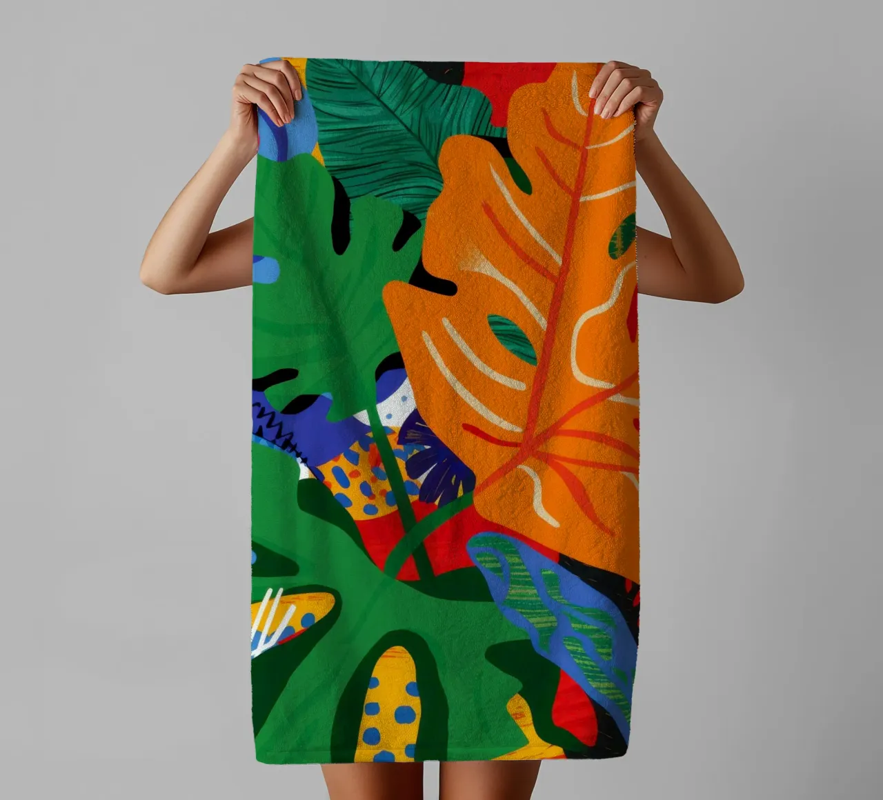 Abstract Jungle Chaos towel by Sentinel Glow