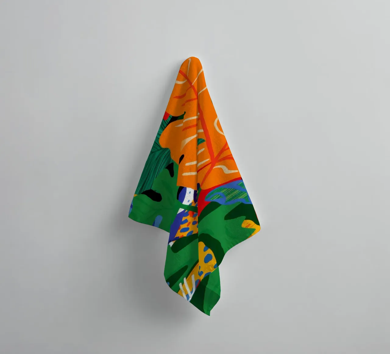Abstract Jungle Chaos towel by Sentinel Glow