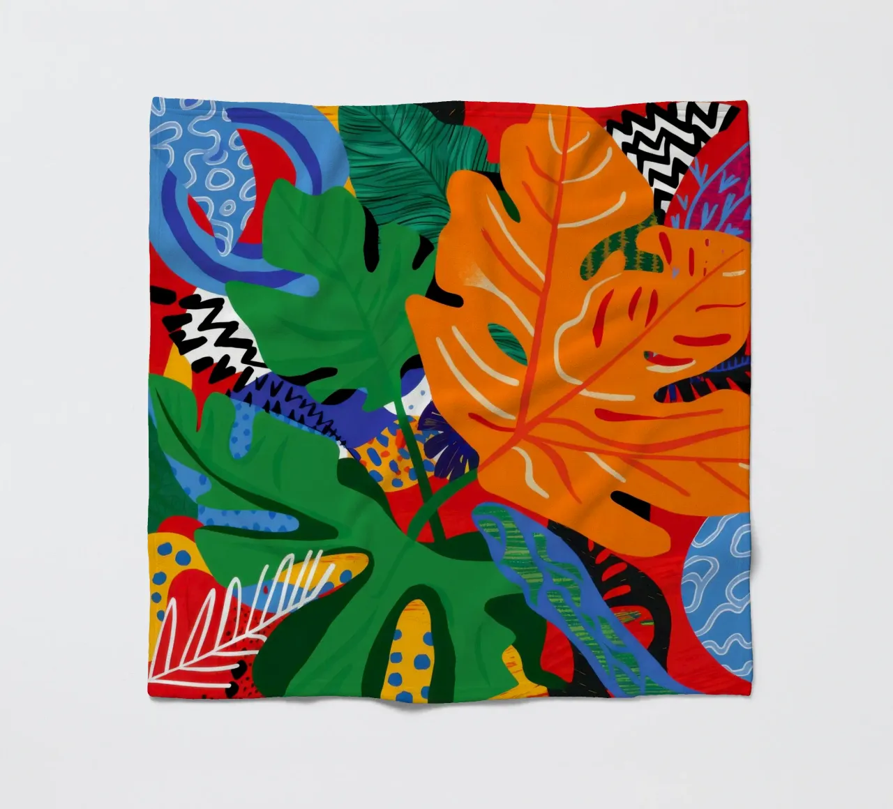 Abstract Jungle Chaos fleece blanket by Sentinel Glow