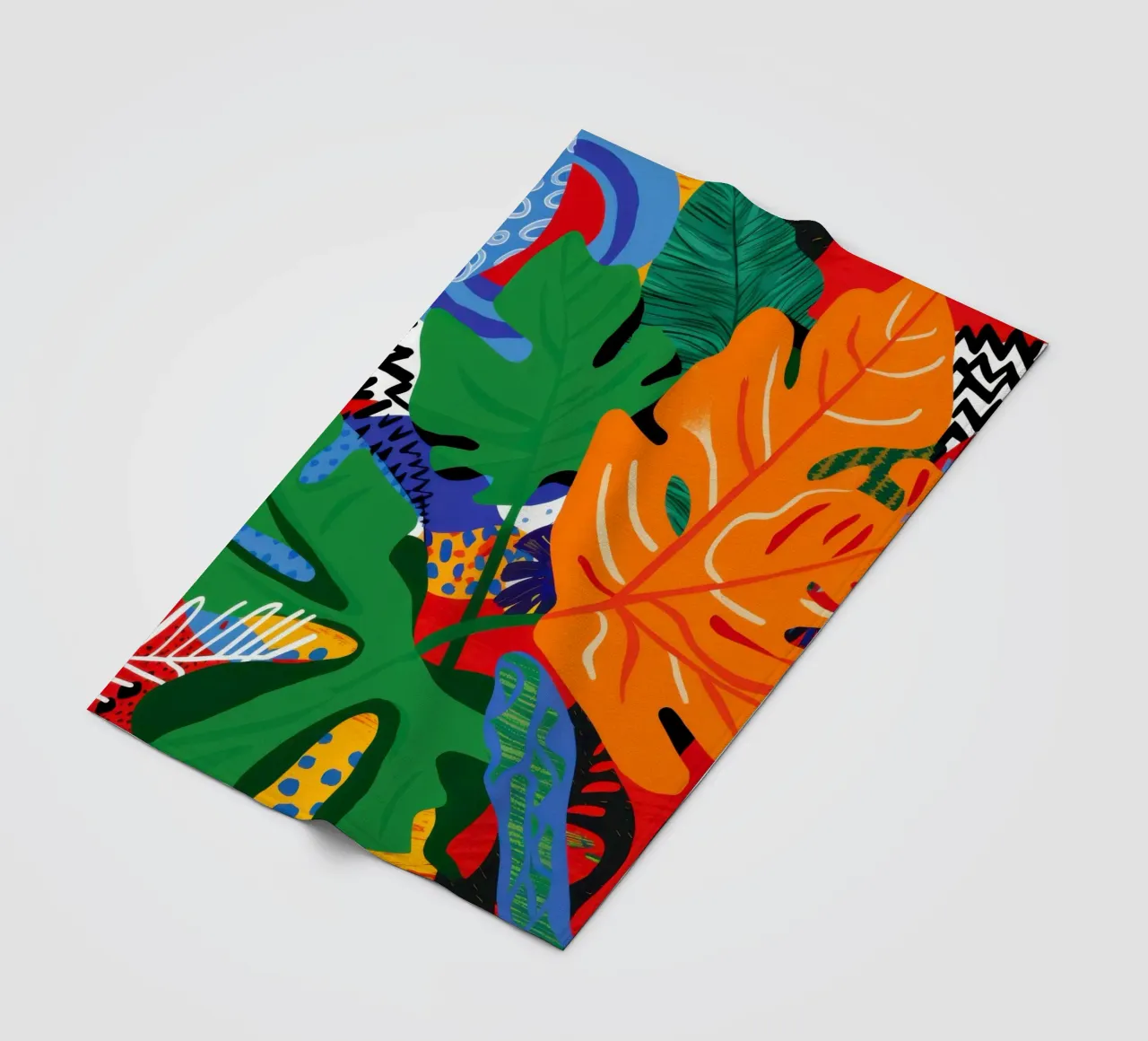 Abstract Jungle Chaos fleece blanket by Sentinel Glow
