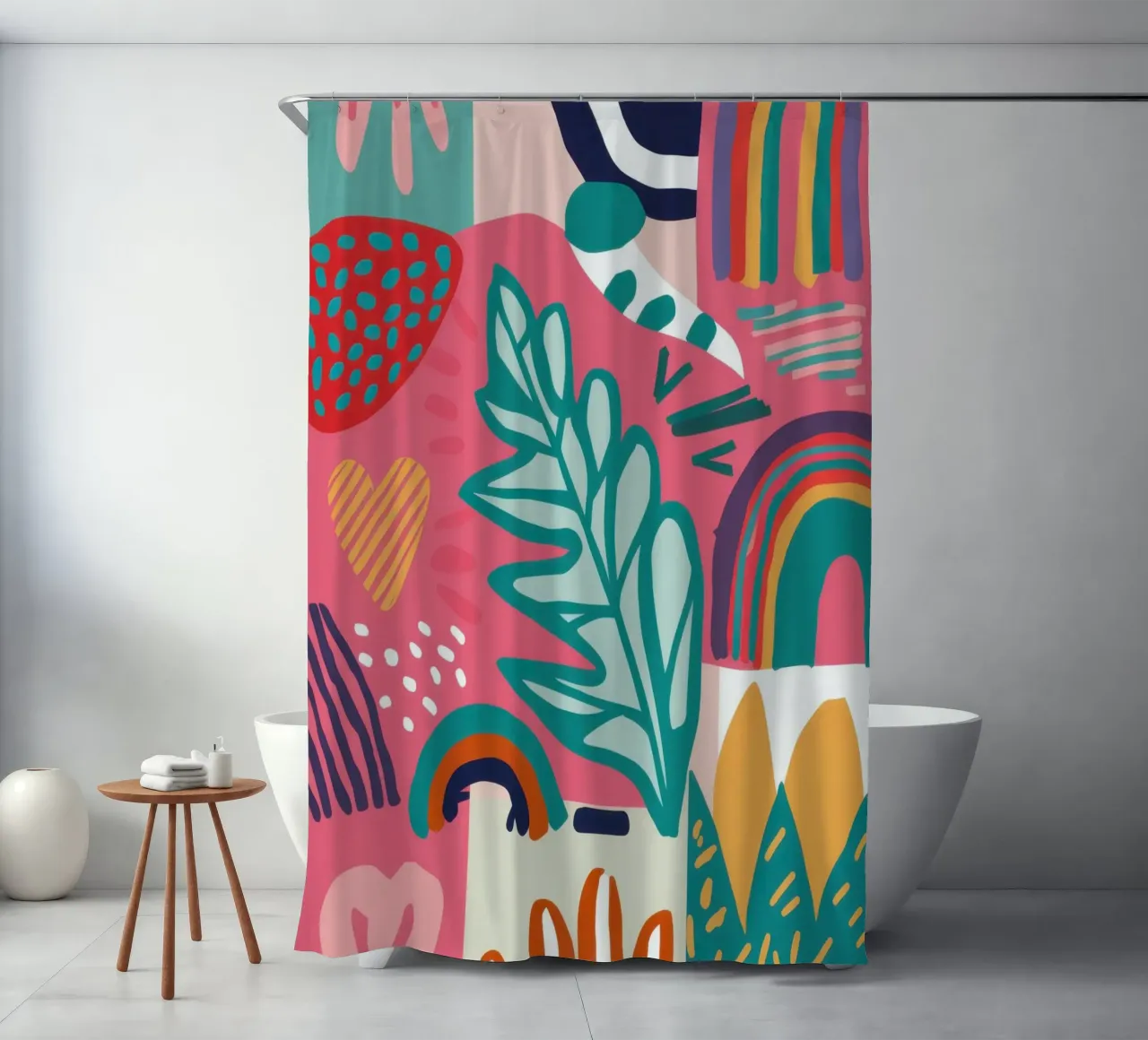 Rainbow Abstract Dream shower curtain by Sentinel Glow