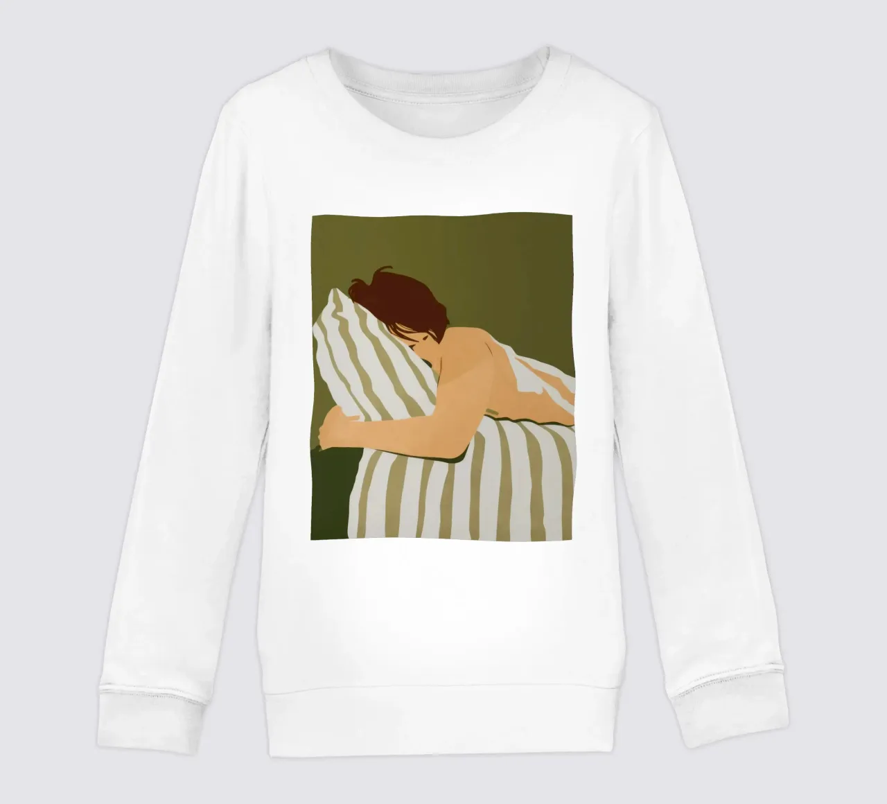 Cuscino a righe per il sonno felpa bambino da Mossy Pigment