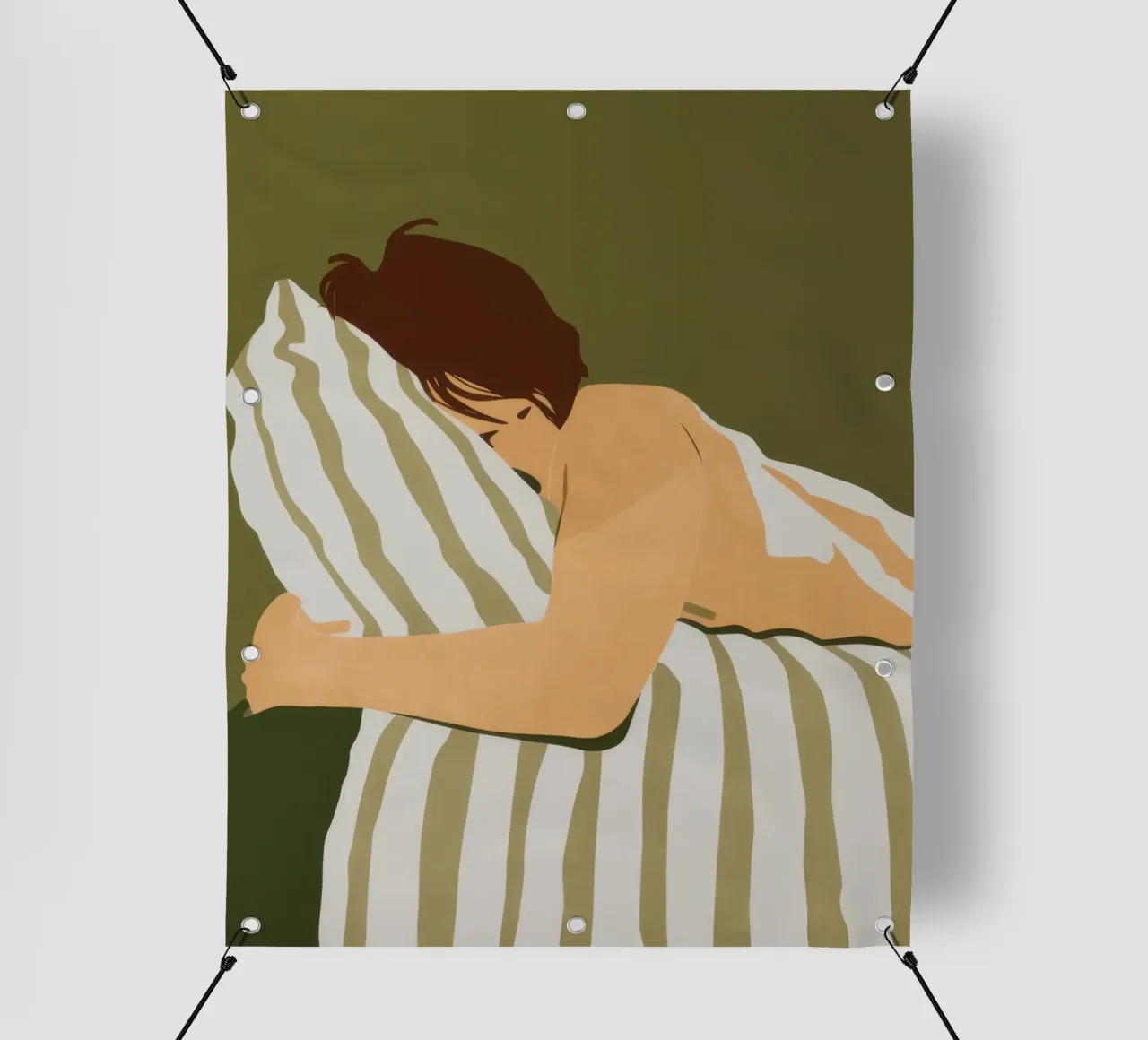 Cuscino a righe per il sonno telo in pvc da Mossy Pigment