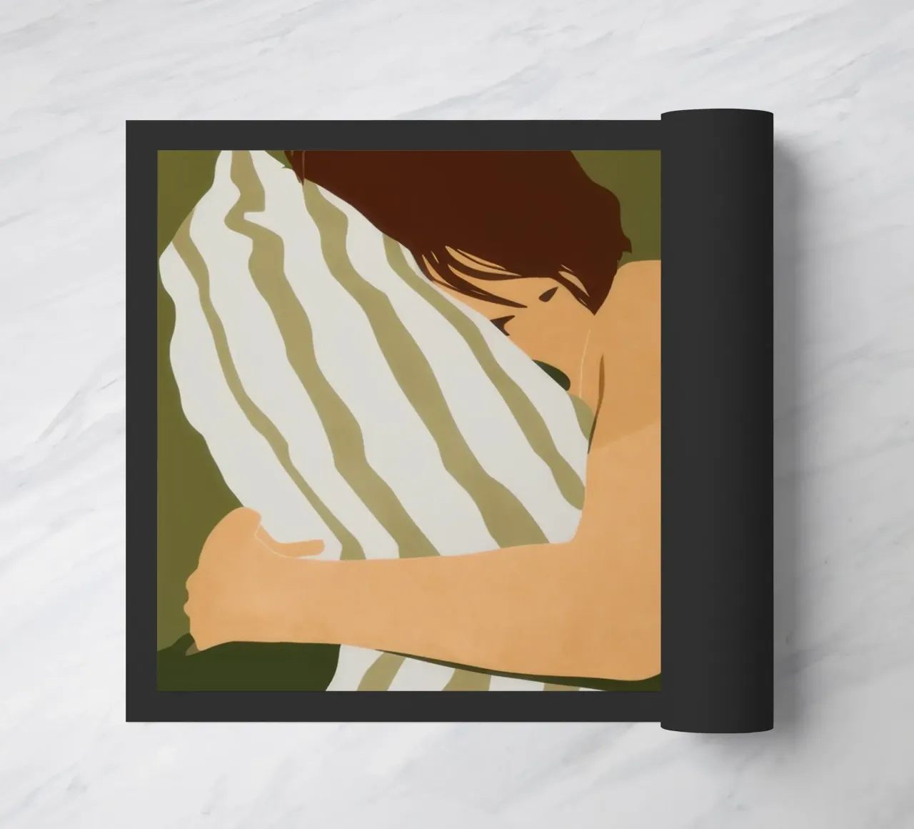 Cuscino a righe per il sonno zerbino da Mossy Pigment