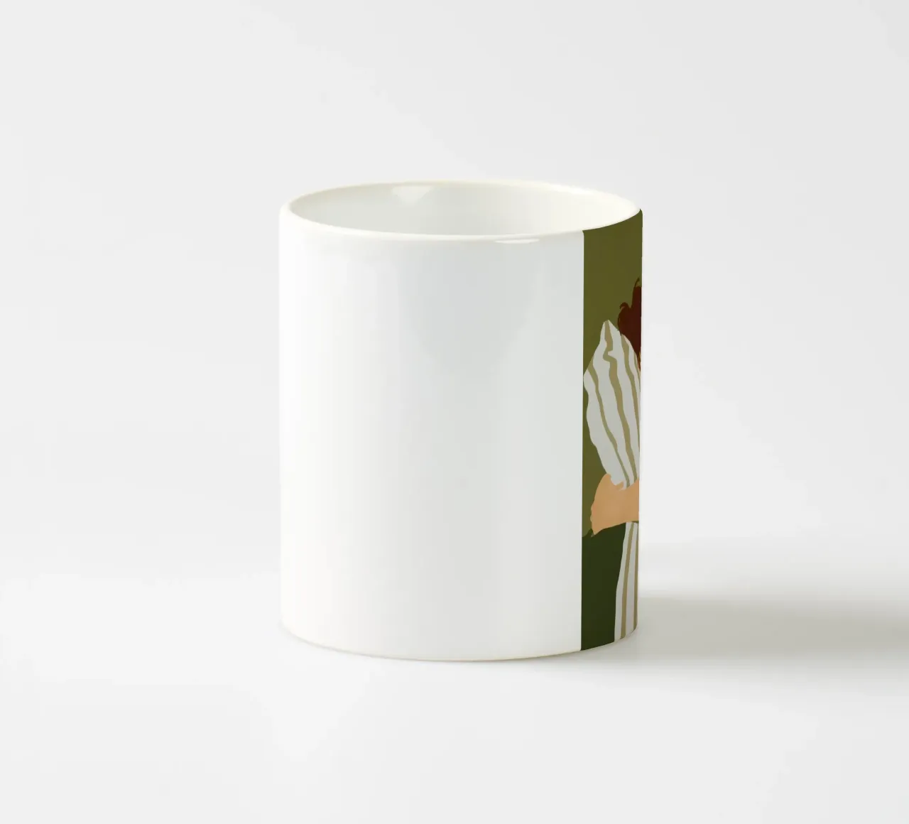 Cuscino a righe per il sonno tazza in ceramica da Mossy Pigment