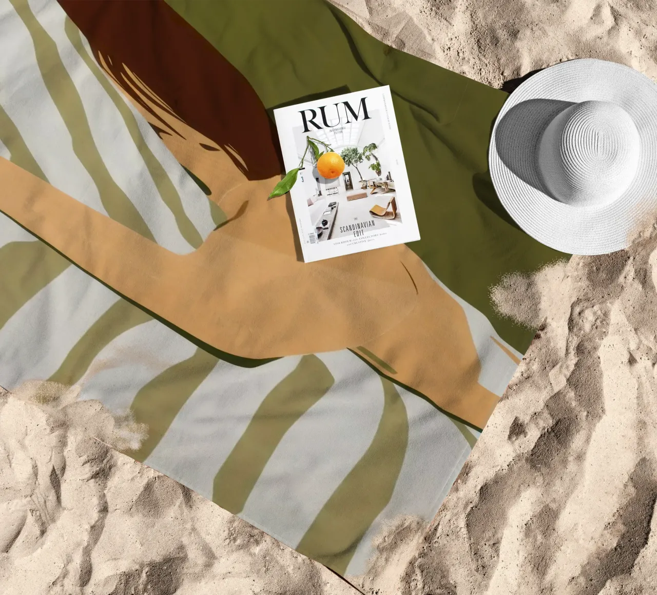 Cuscino a righe per il sonno telo mare da Mossy Pigment