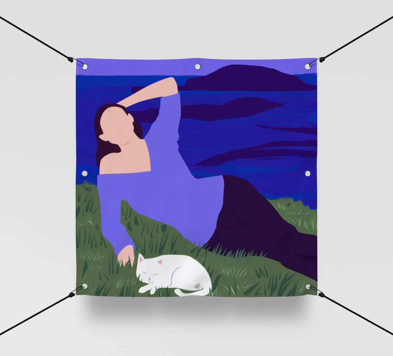 Notturno Inseguimento felino telo in pvc da Hollow Years