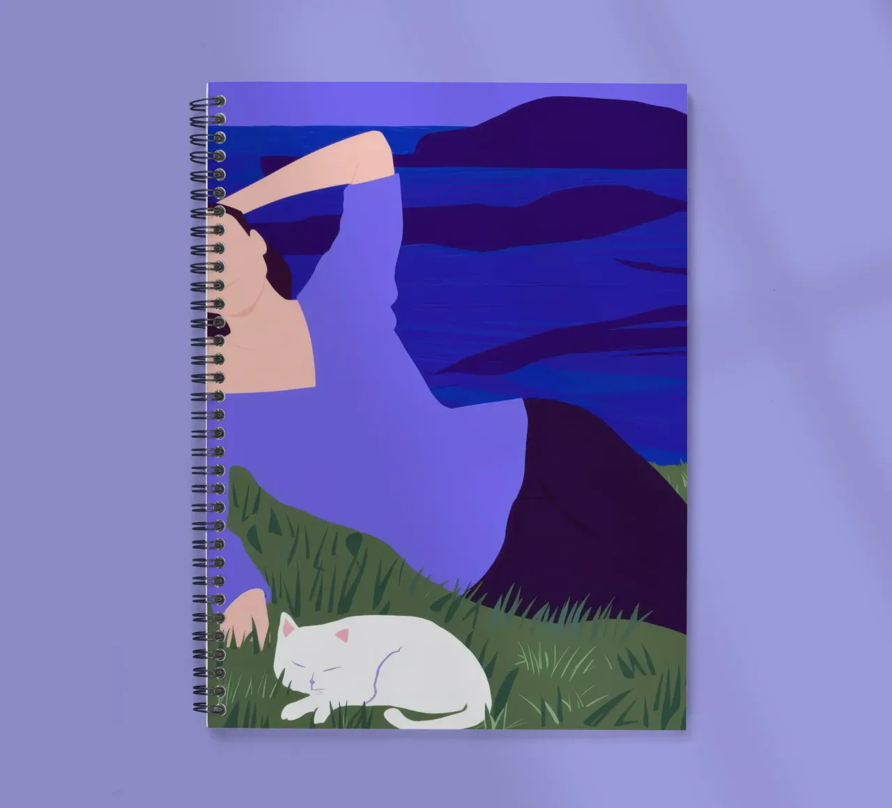 Nocturne Feline Chase spiral notebook by Hollow Years