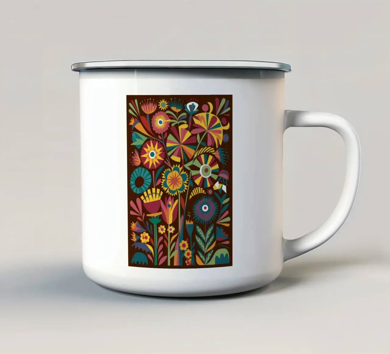 Mandala floreale psichedelico tazza in smalto da Sentinel Glow
