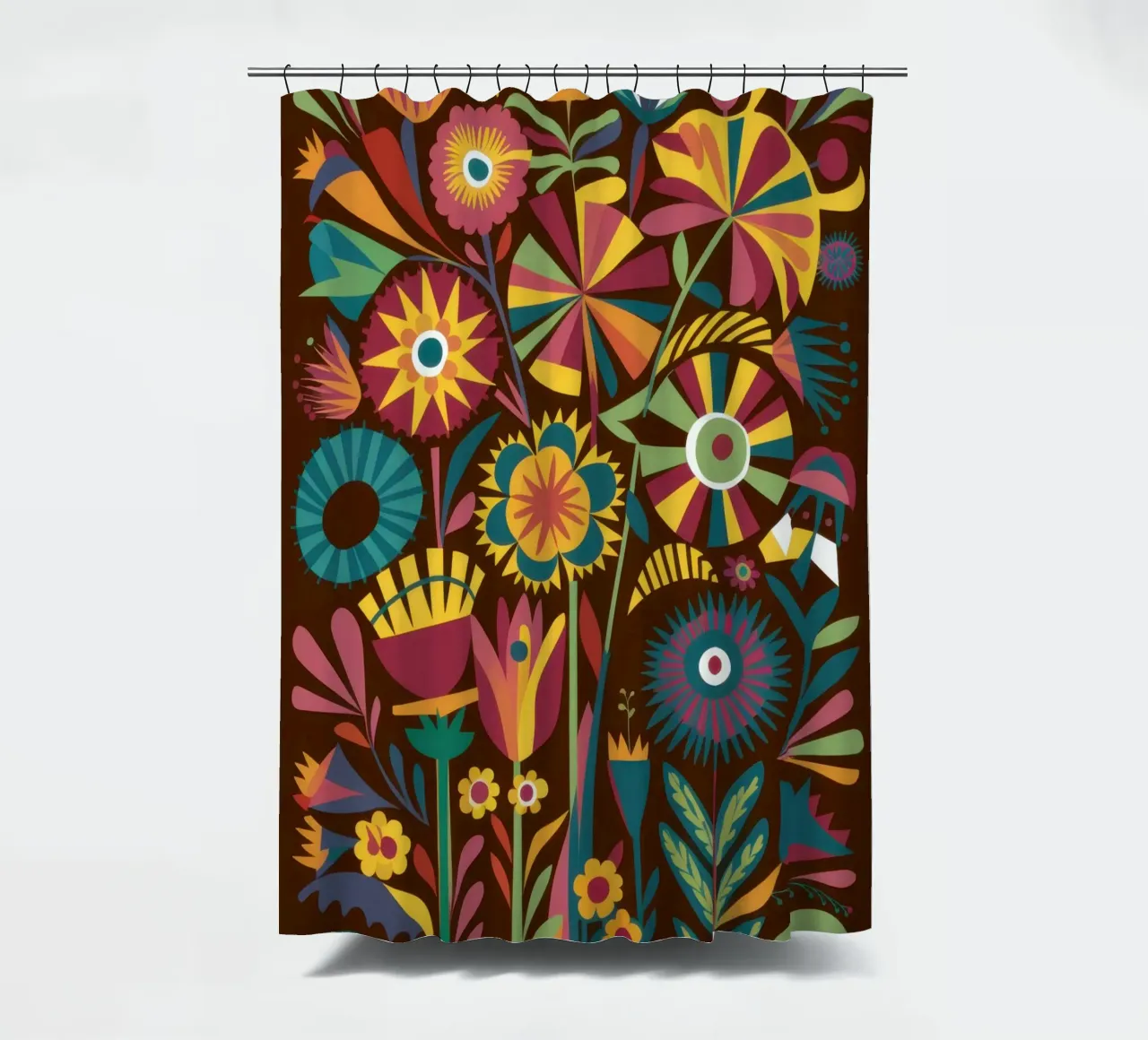 Psychedelic Flower Mandala shower curtain by Sentinel Glow