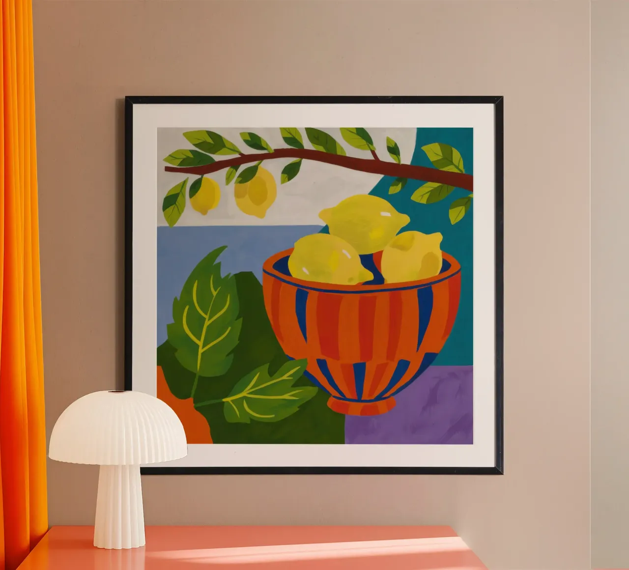 Raccolta di limoni poster con telaio in plastica da Arcane Lines
