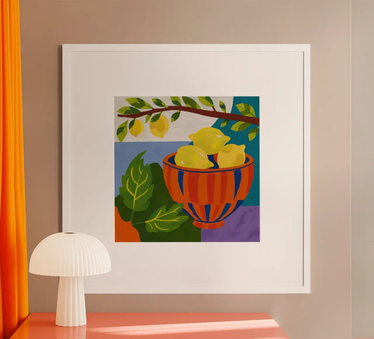 Raccolta di limoni poster con telaio in plastica da Arcane Lines