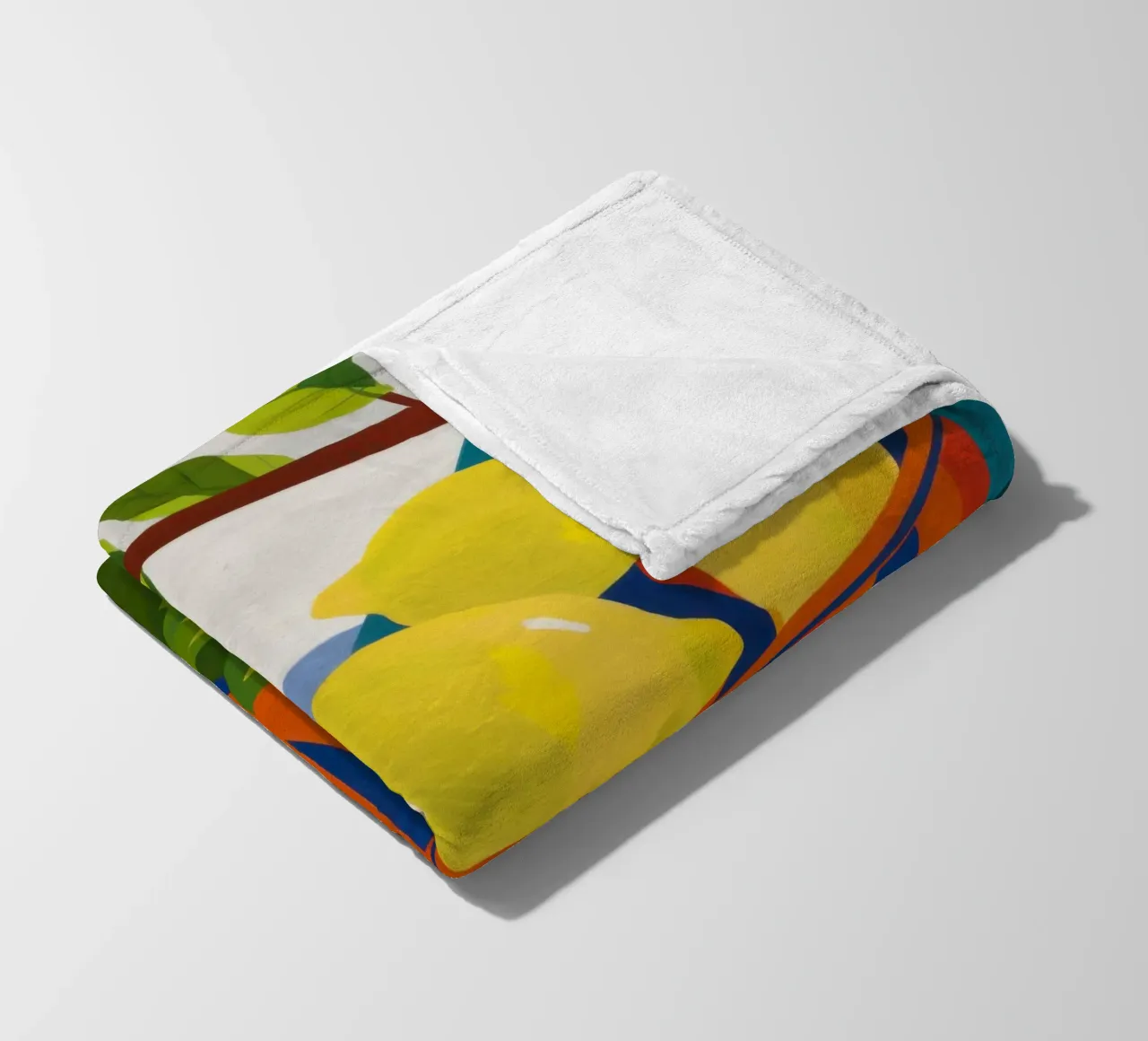 Lemon Tree Harvest fleece blanket by Arcane Lines