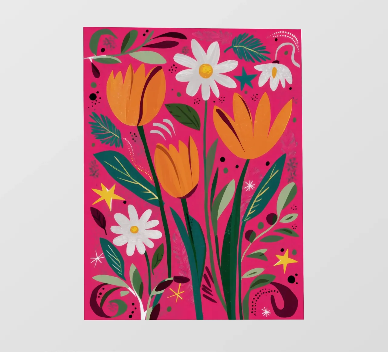 Tulip and Daisy Stillness pvc cover by Sentinel Glow