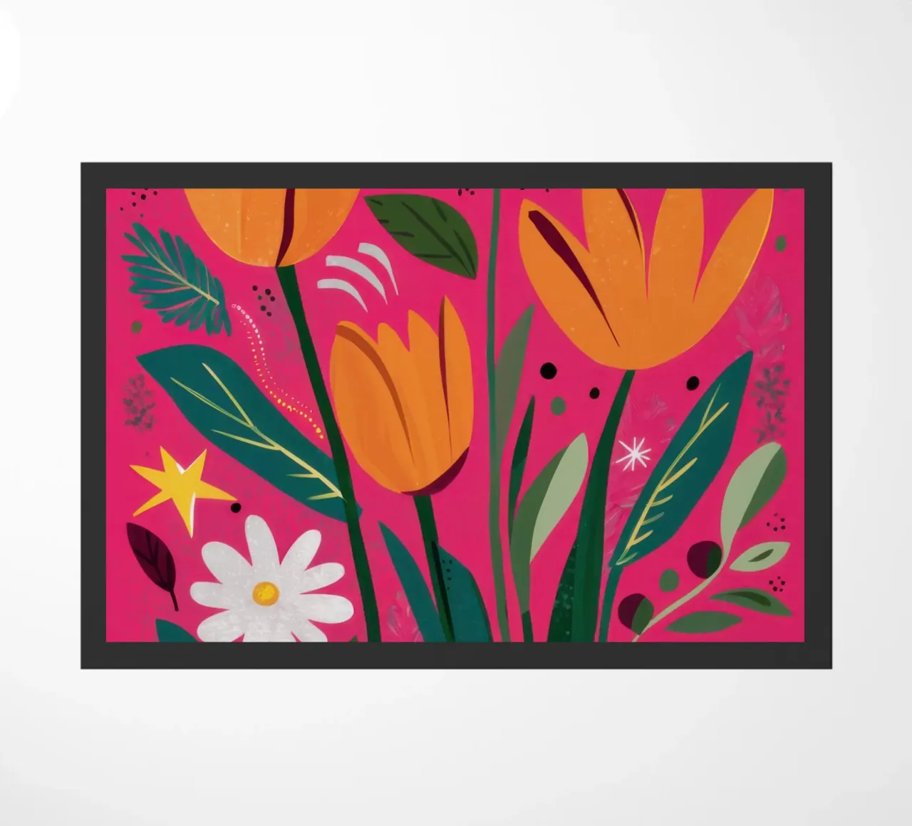 Tulip and Daisy Stillness doormat by Sentinel Glow