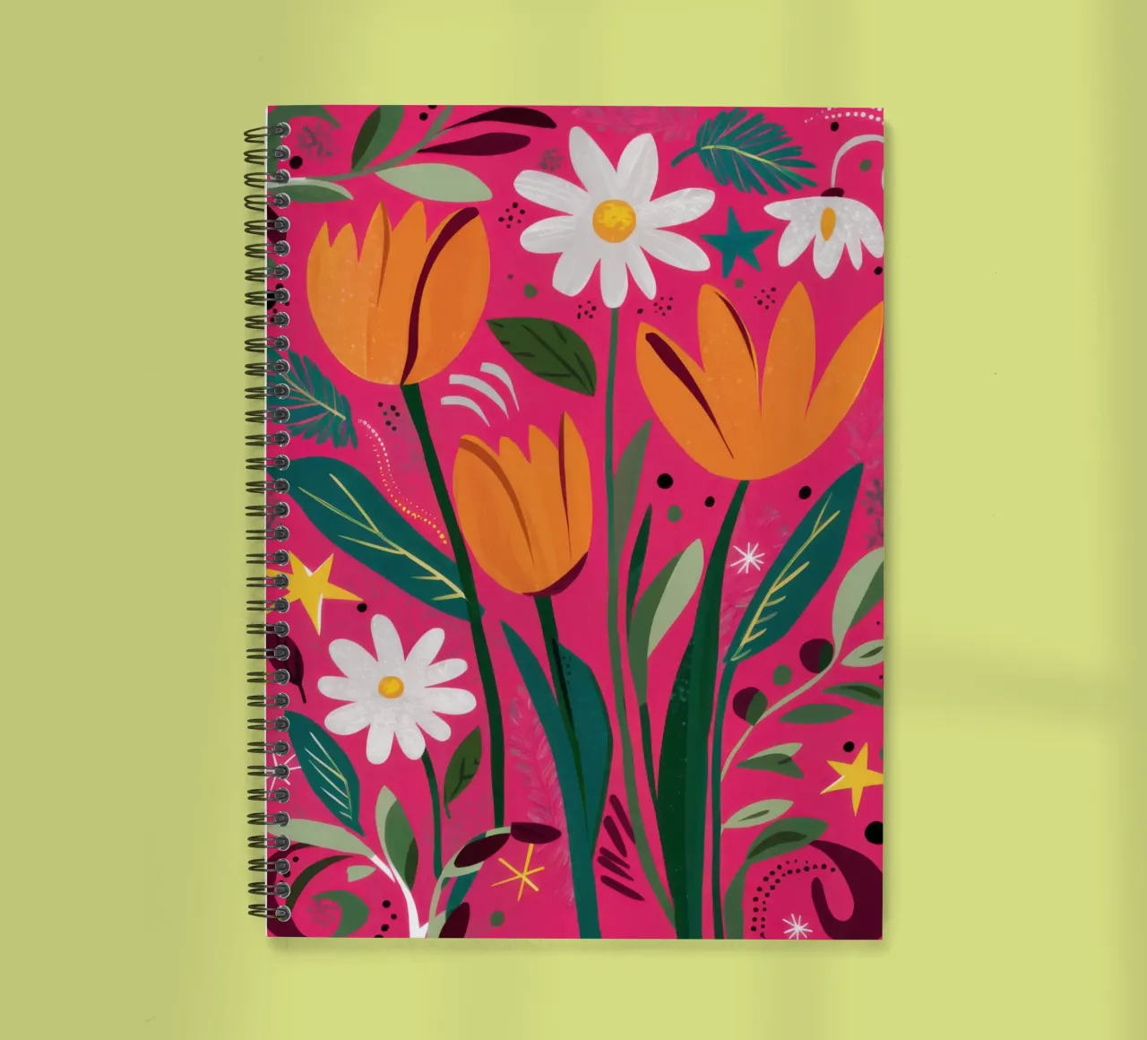 Tulip and Daisy Stillness spiral notebook by Sentinel Glow