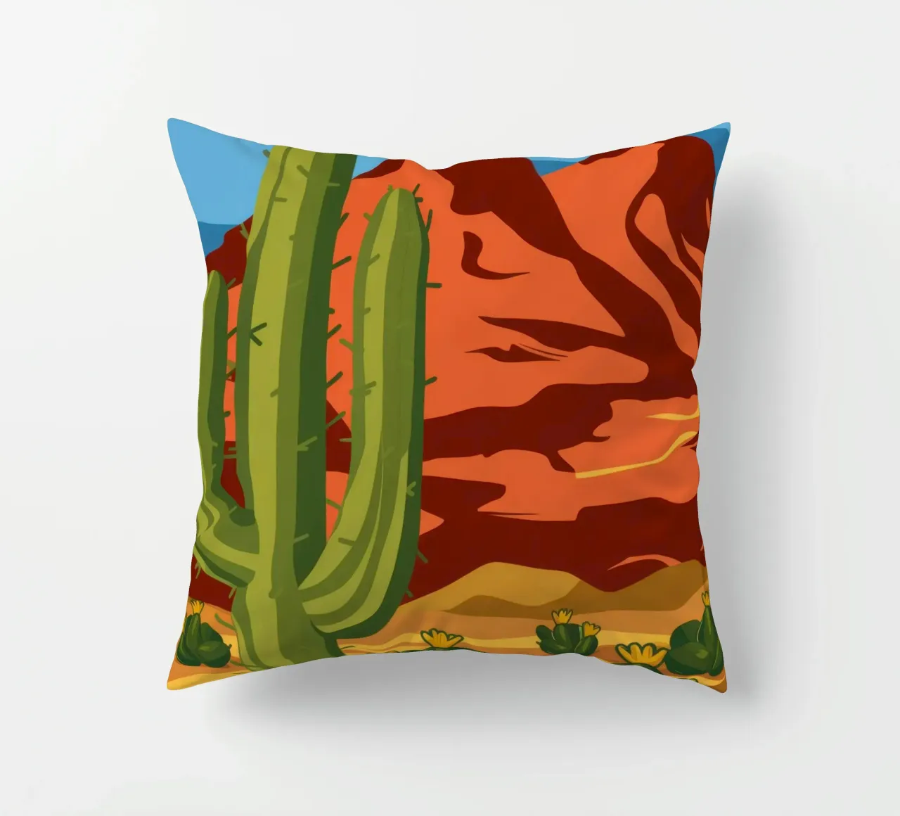 Cactus del Canyon Cremisi cuscino da Mossy Pigment