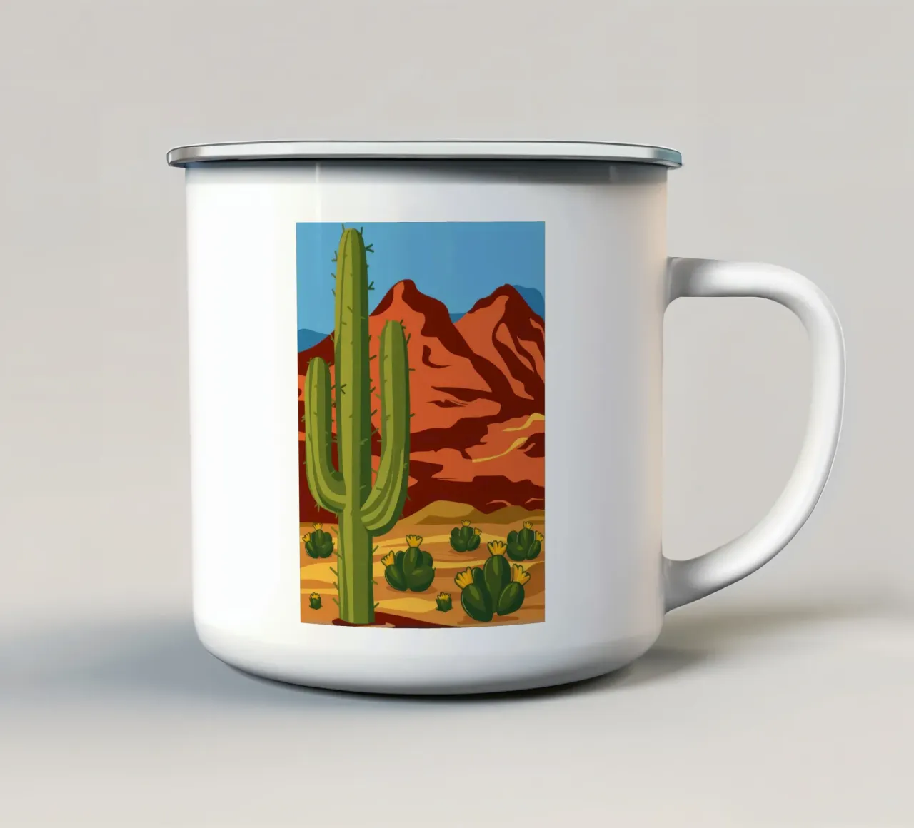 Cactus del Canyon Cremisi tazza in smalto da Mossy Pigment