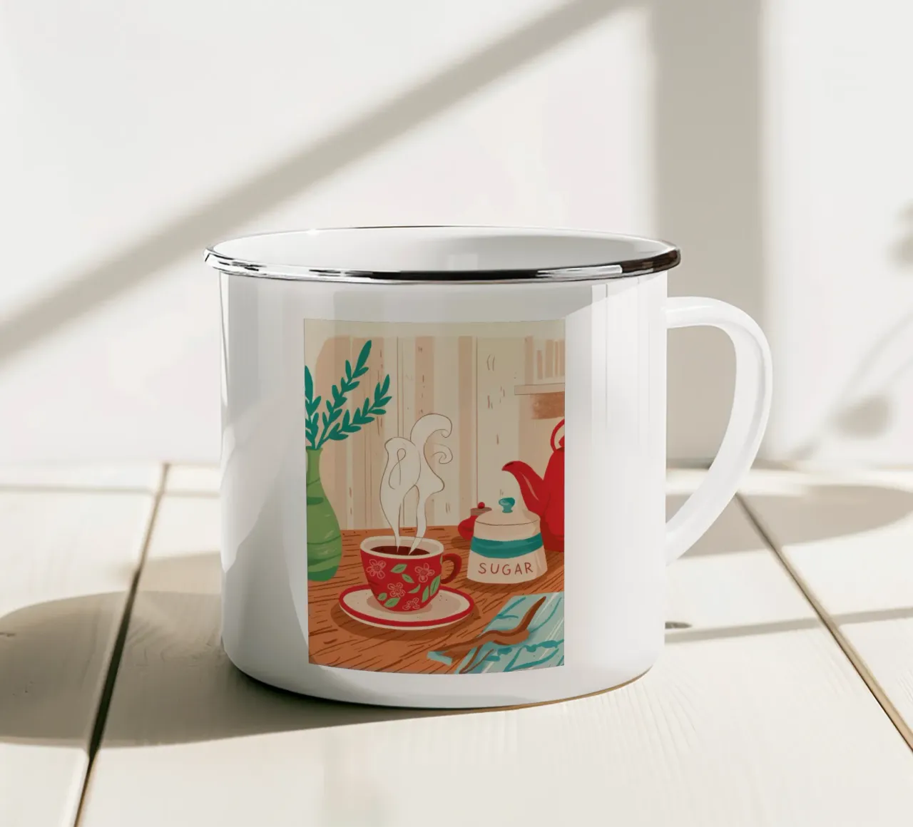 Vaso di zucchero Stillness tazza in smalto da Lune Dreams