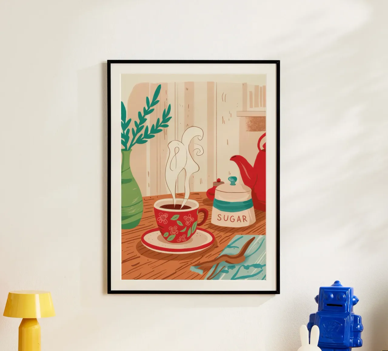 Vaso di zucchero Stillness poster con telaio in plastica da Lune Dreams
