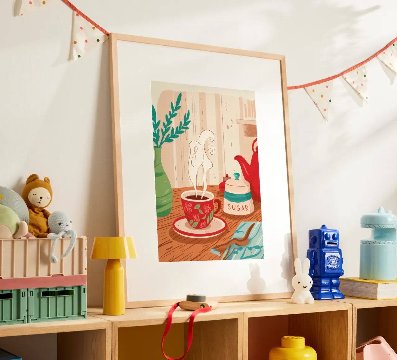 Vaso di zucchero Stillness poster con telaio in plastica da Lune Dreams