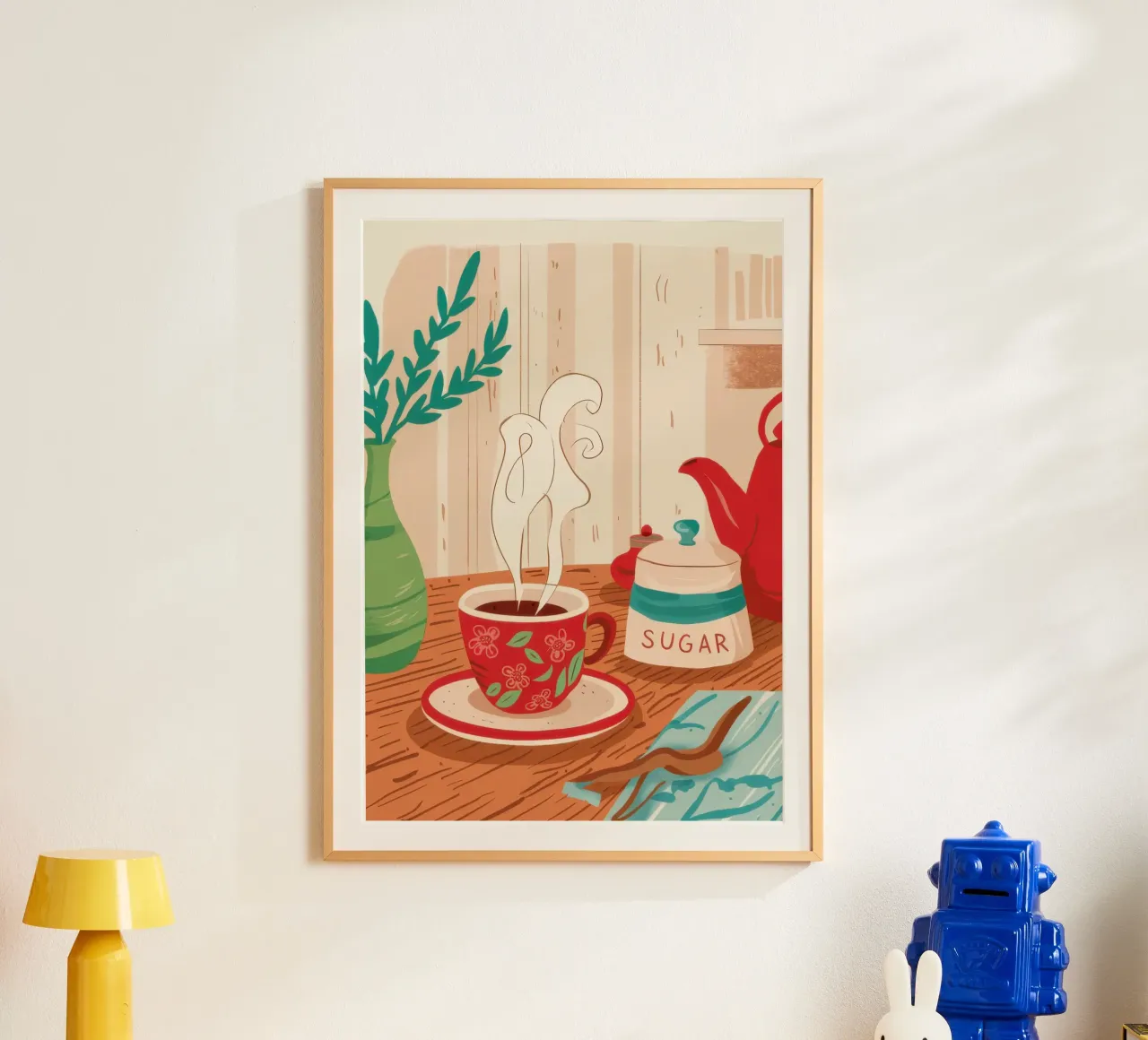 Vaso di zucchero Stillness poster con telaio in plastica da Lune Dreams