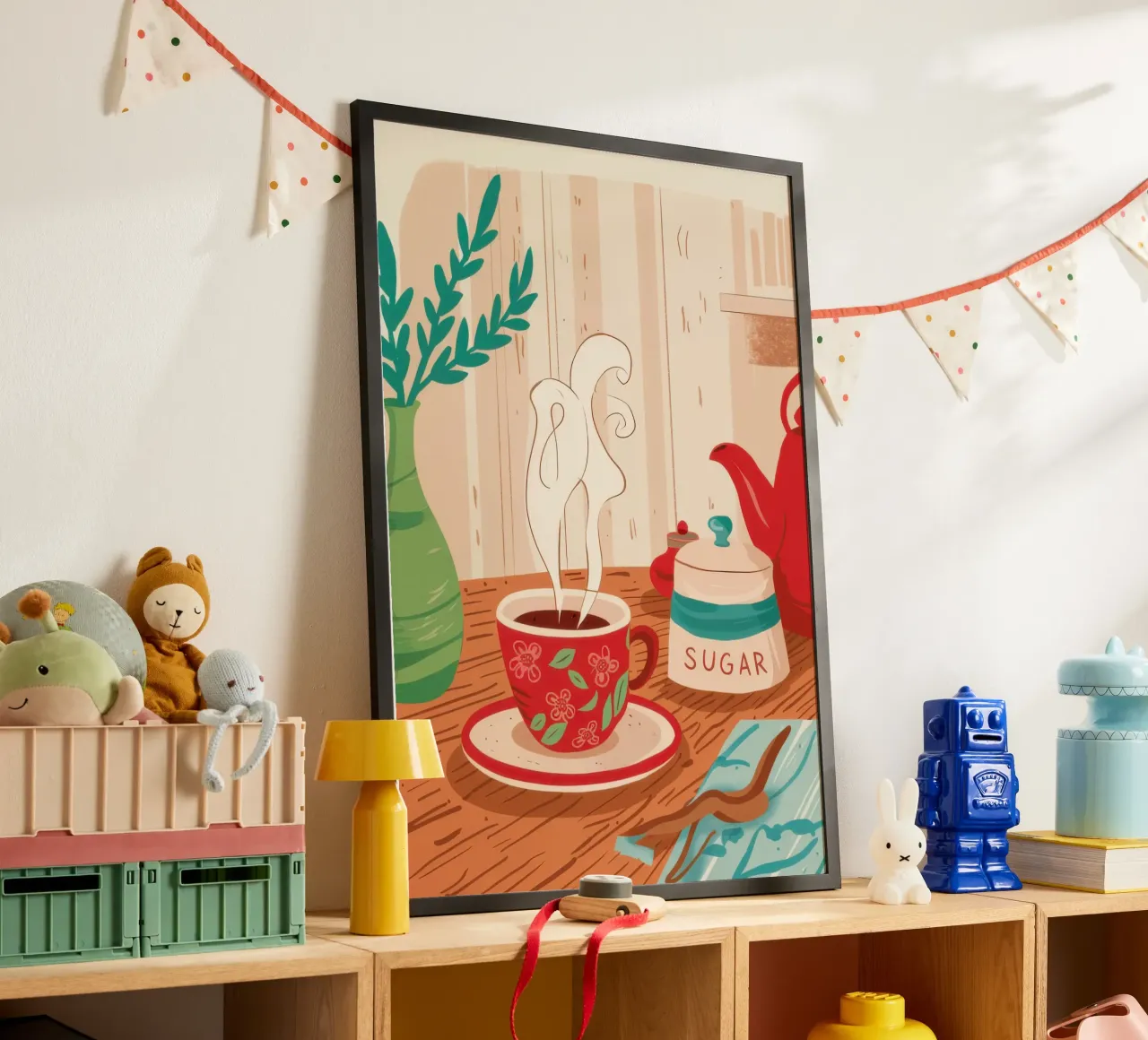 Vaso di zucchero Stillness poster con telaio in plastica da Lune Dreams