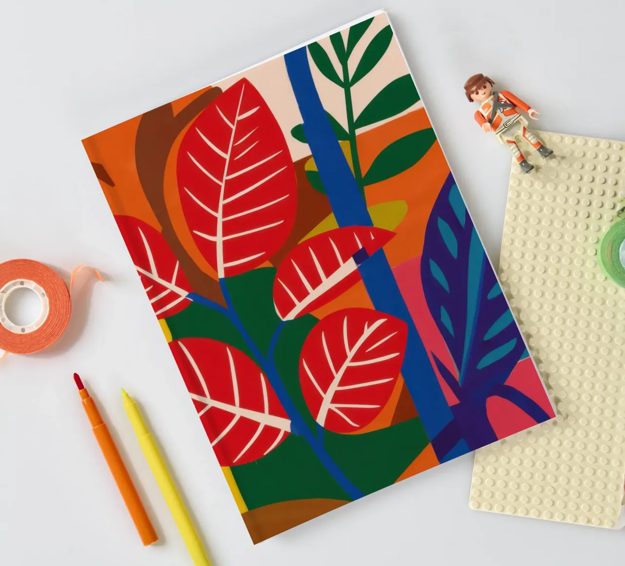 Red Leaf Abstract notebook by Sentinel Glow