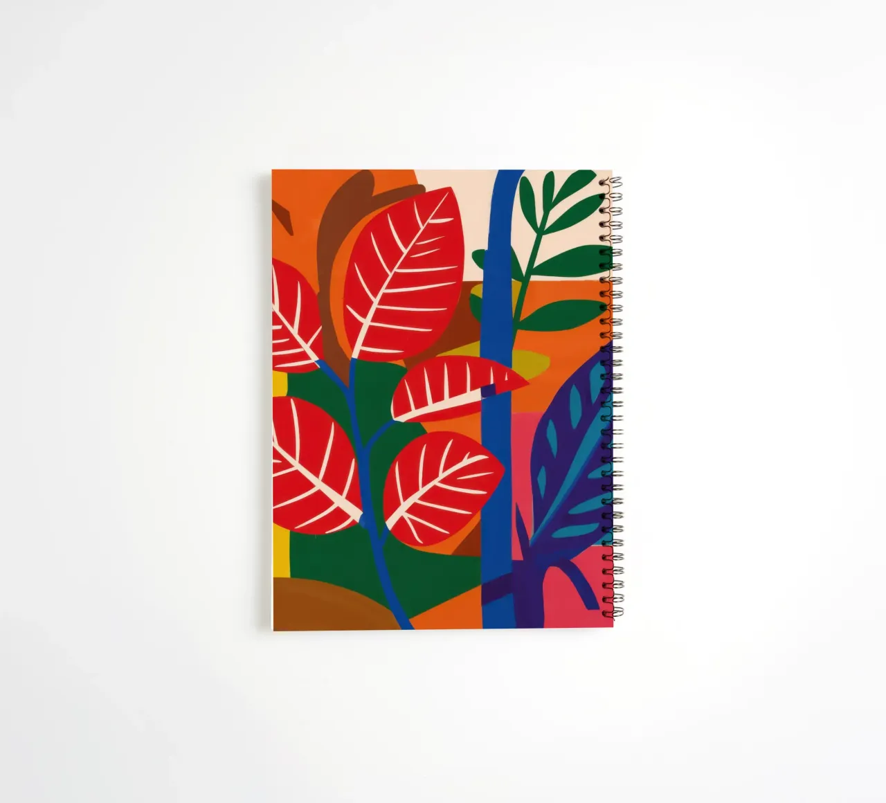 Red Leaf Abstract spiral notebook by Sentinel Glow