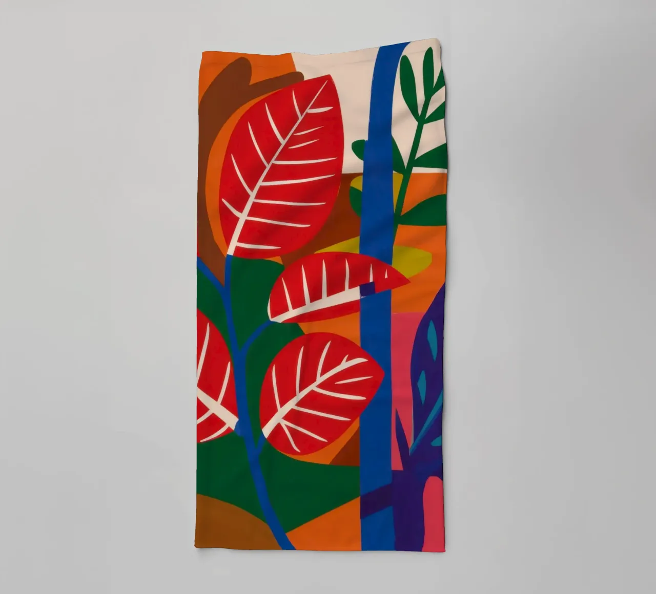 Red Leaf Abstract Handtuch von Sentinel Glow