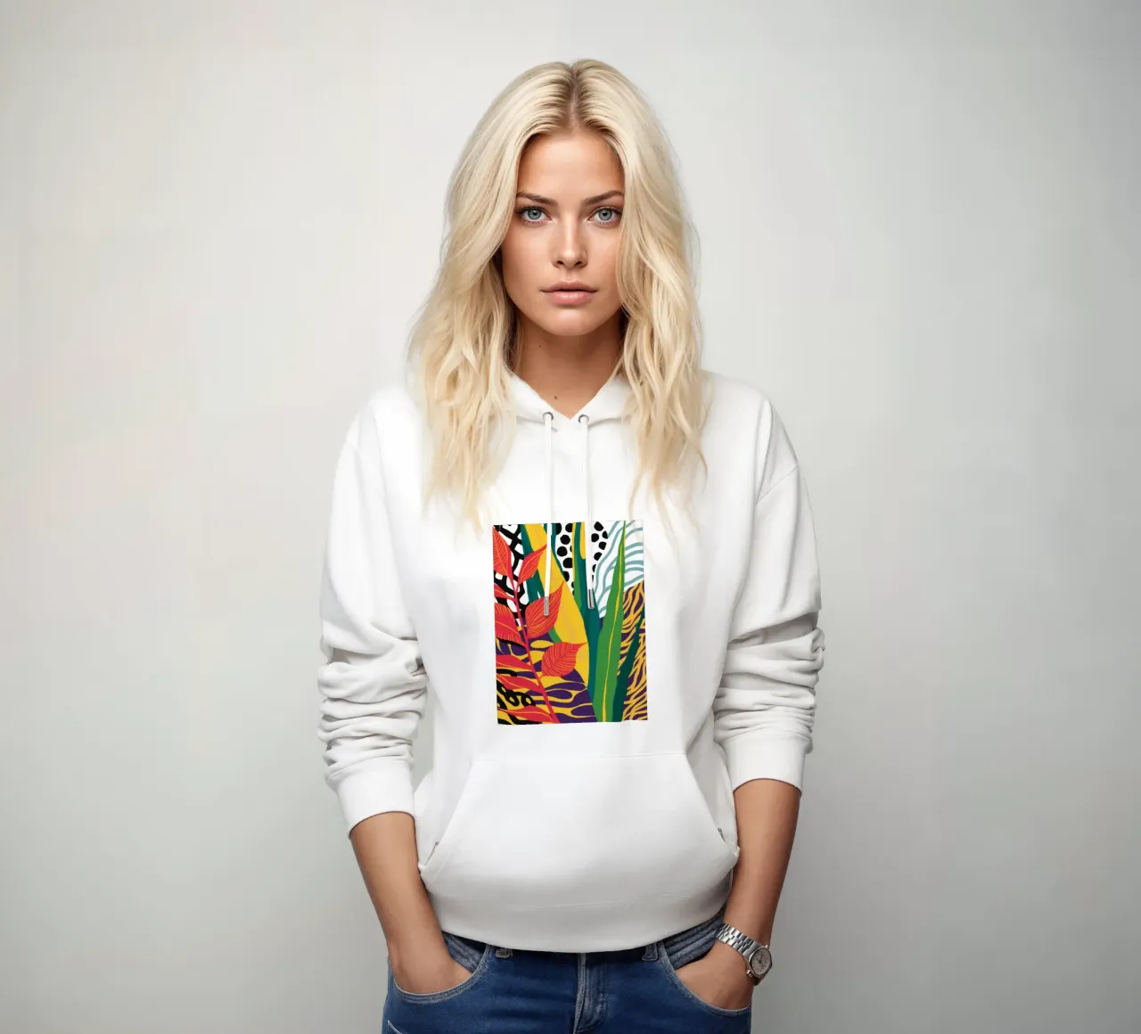 Jungla estampada Abstracto sudadera con capucha de Lune Dreams