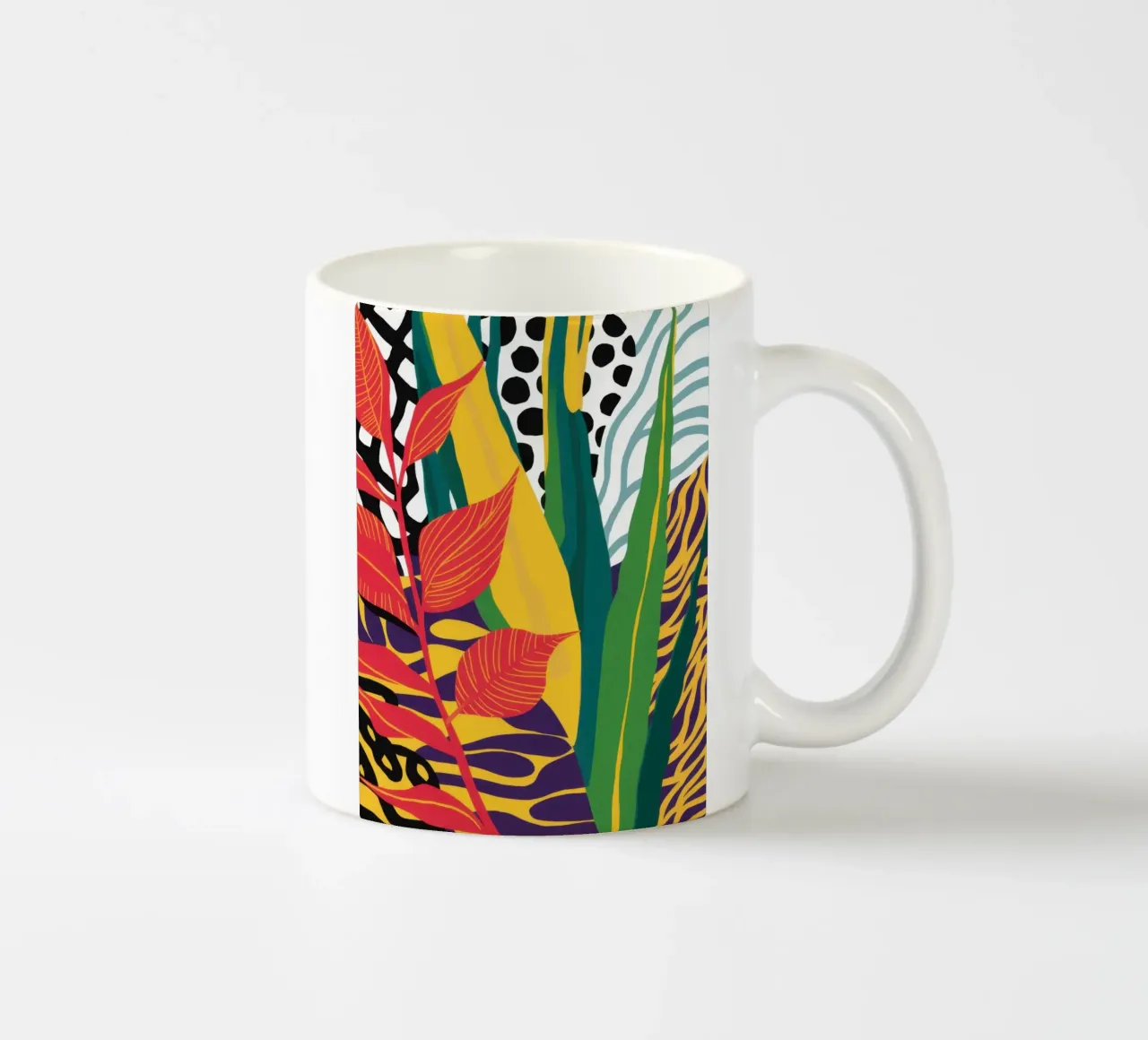 Patterned Jungle Abstract ceramic mug by Lune Dreams