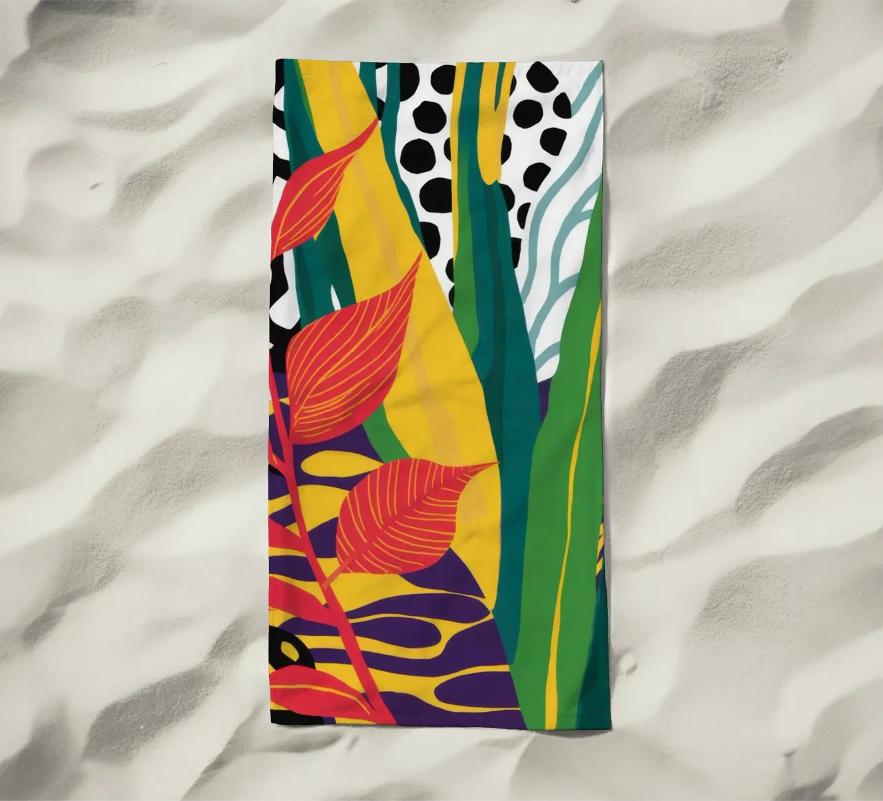 Giungla astratta a motivi telo mare da Lune Dreams