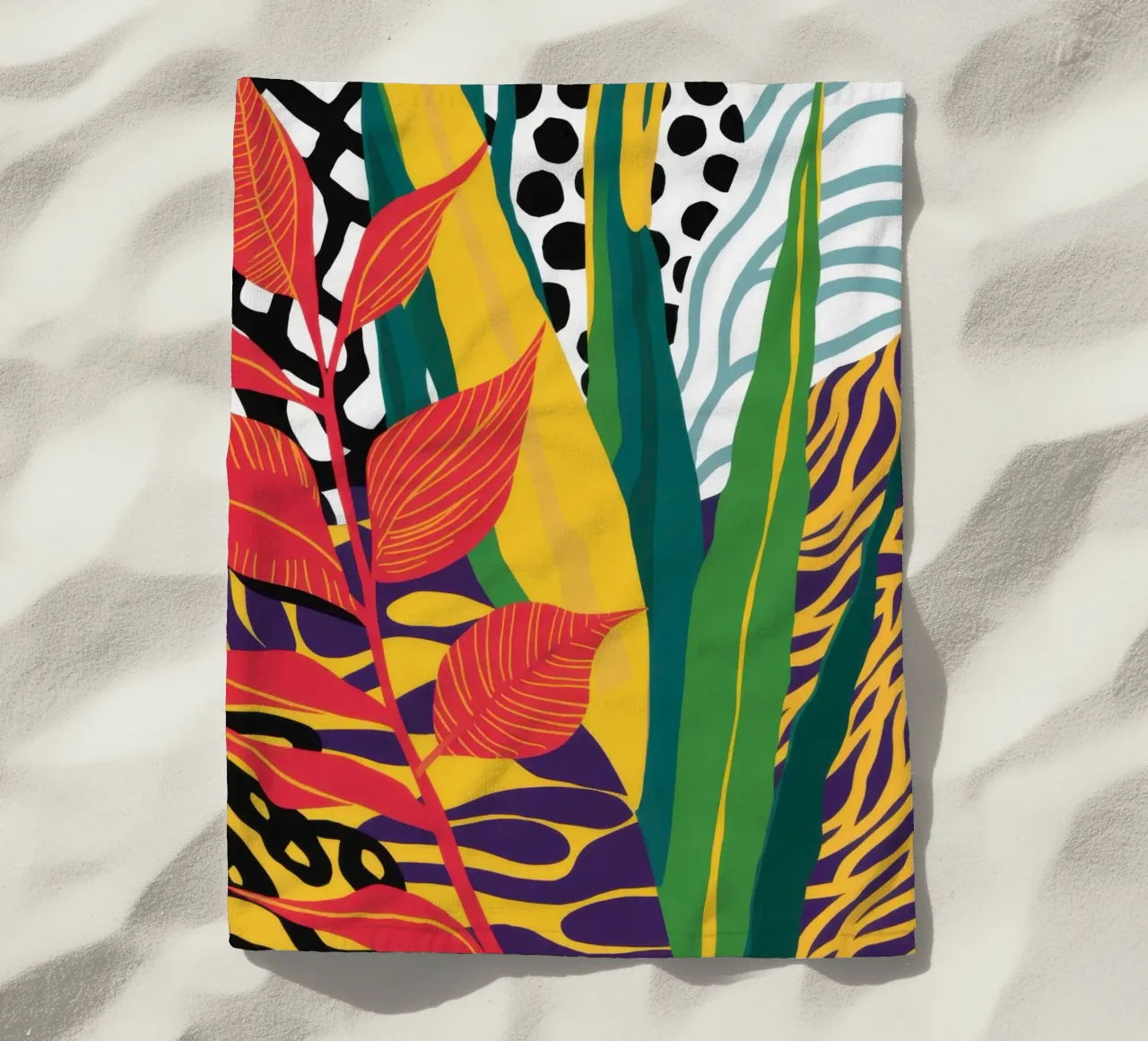 Giungla astratta a motivi telo mare da Lune Dreams