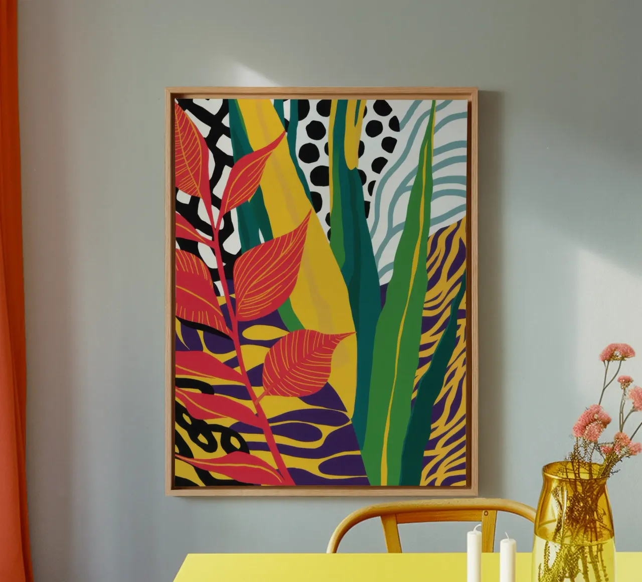 Patterned Jungle Abstract canvas by Lune Dreams