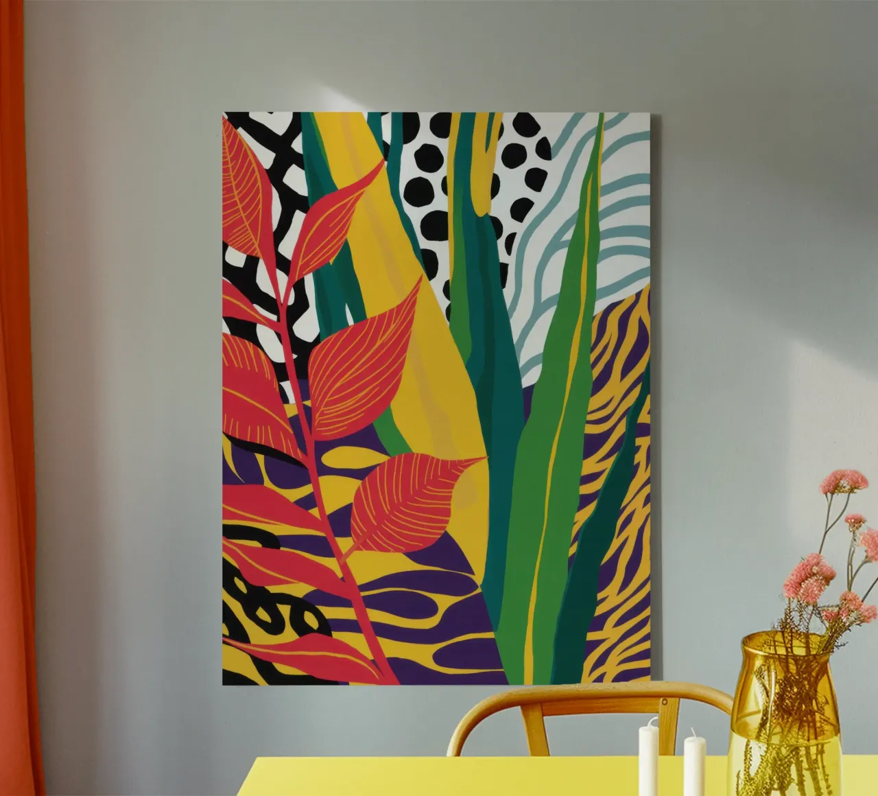 Patterned Jungle Abstract canvas by Lune Dreams