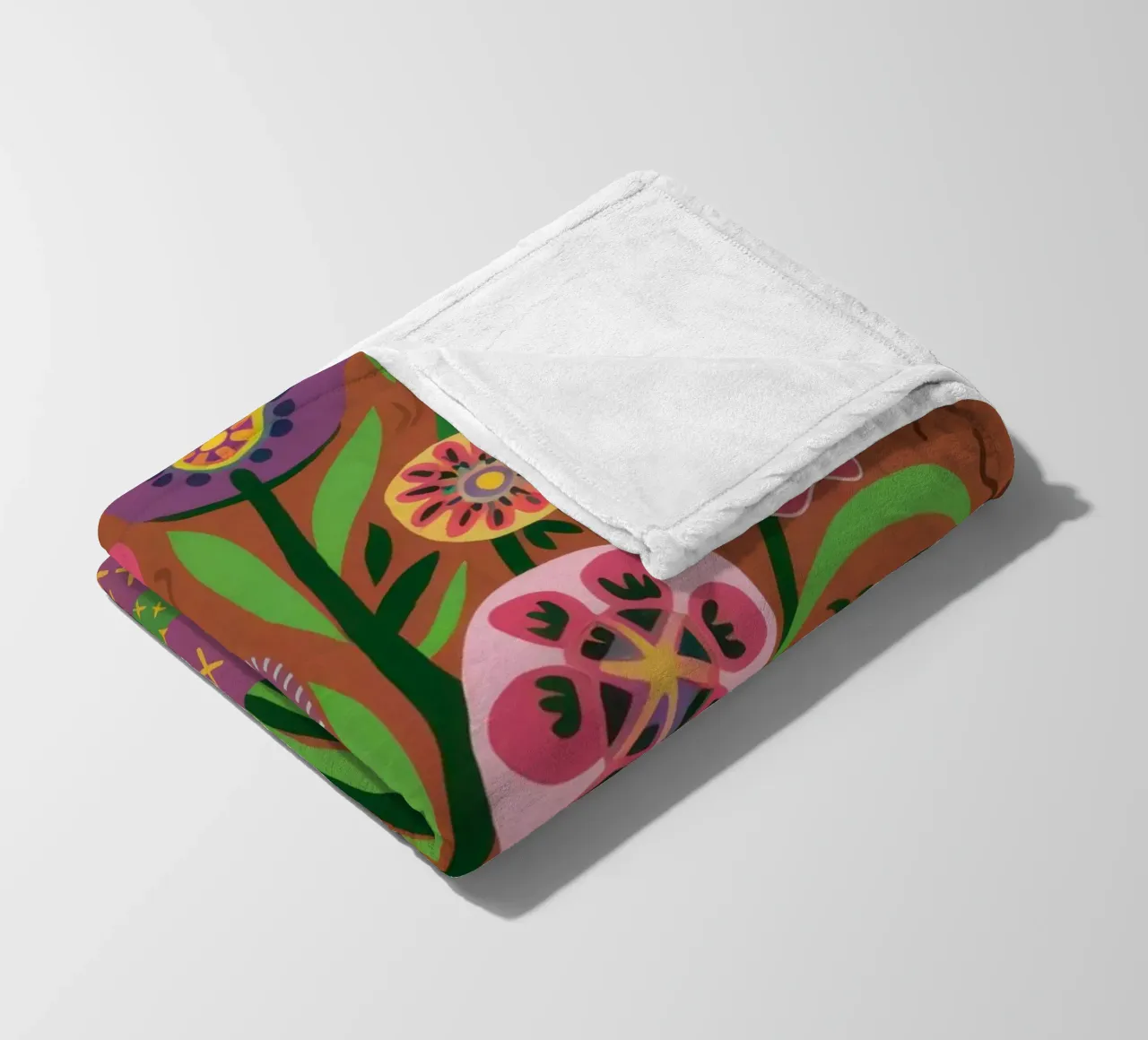 Floral Cat Vase fleece blanket by Sentinel Glow